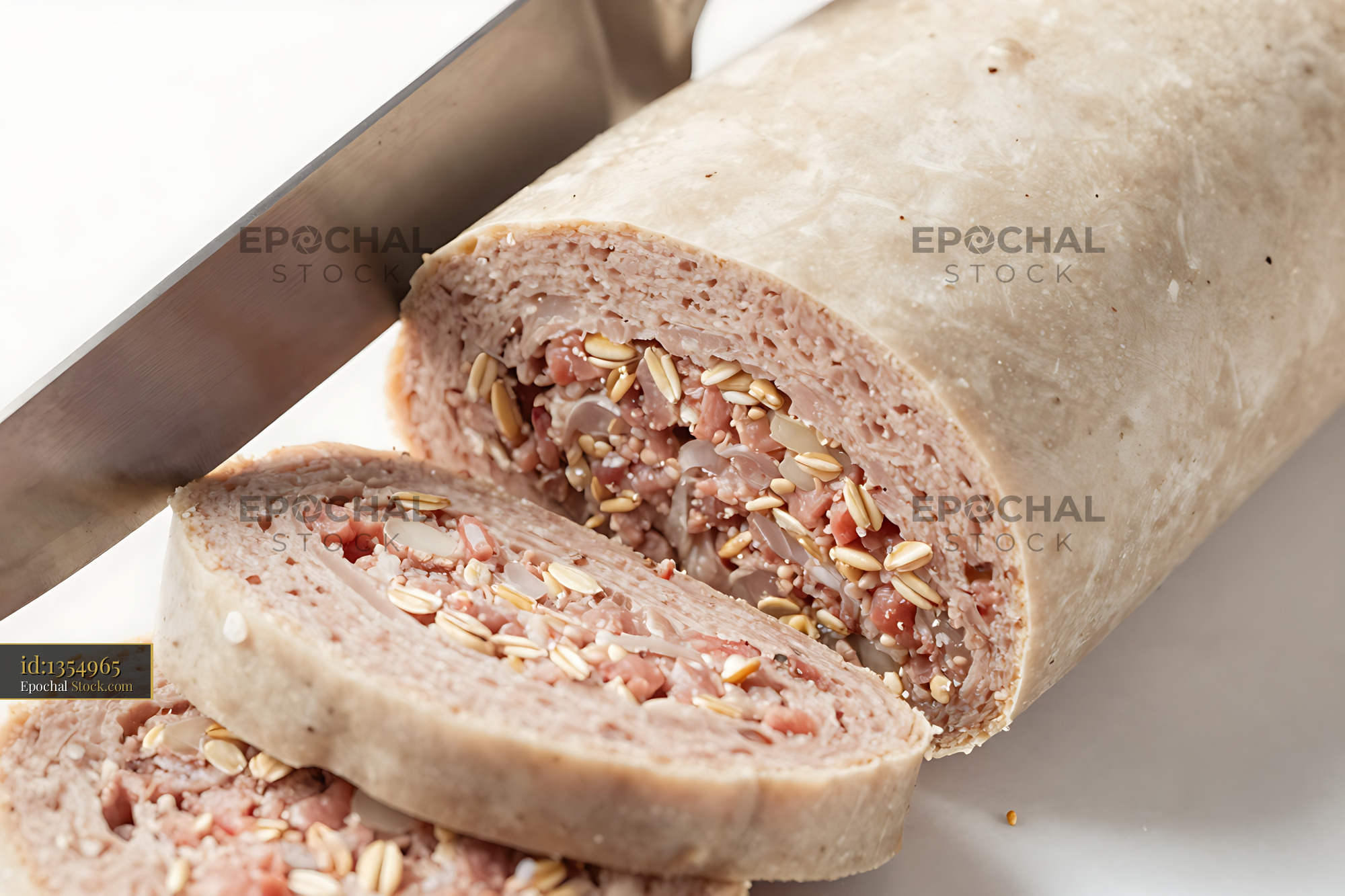 Sliced Meatloaf with Oats on Butcher Paper - stock photo