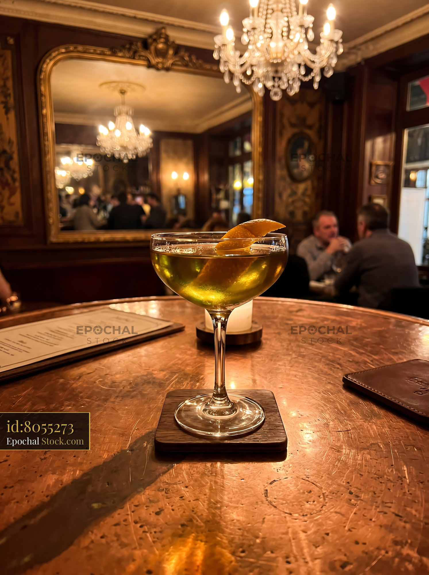 Tipperary Cocktail with Citrus in Luxury Bar - stock photo