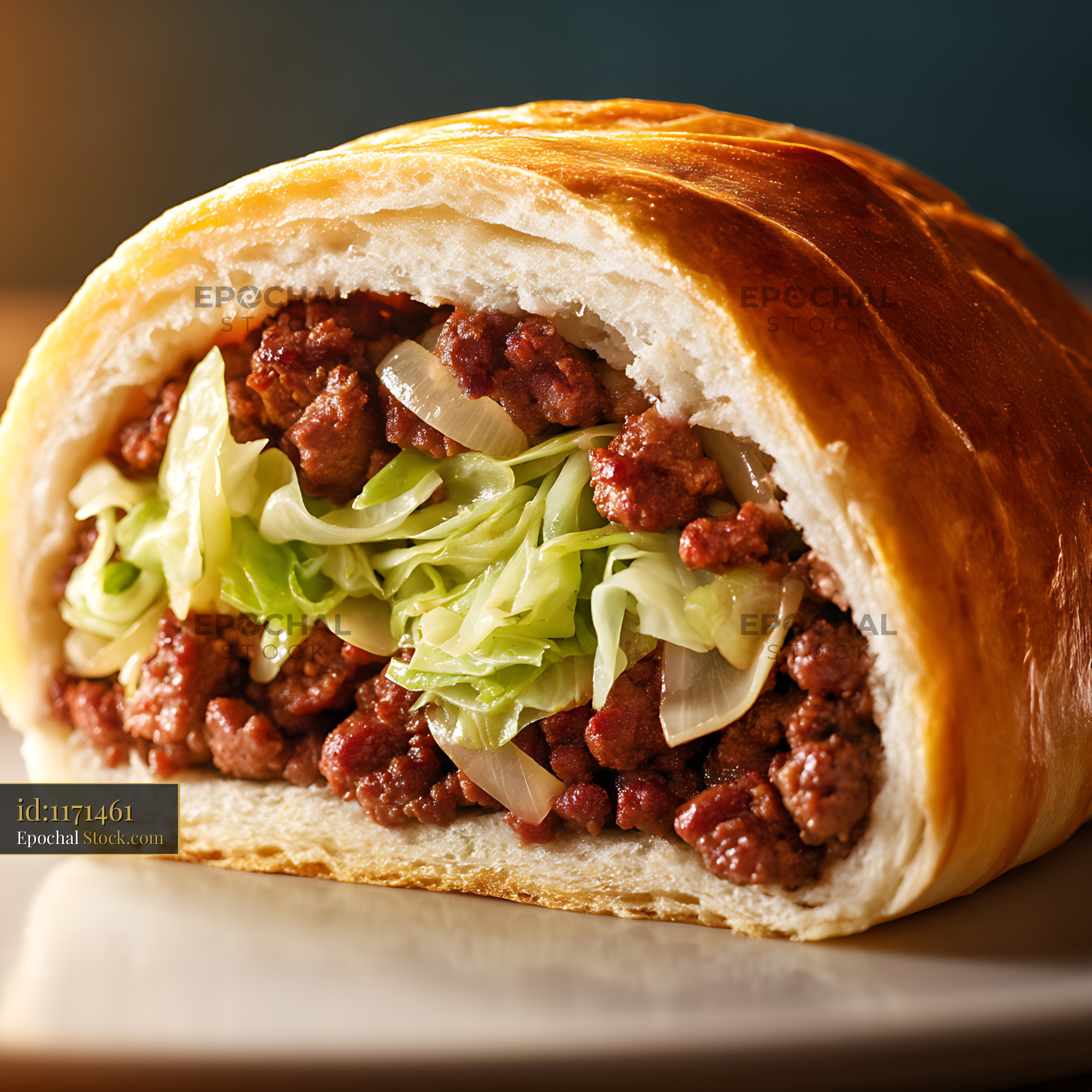 Sloppy Joe Sandwich with Golden Toasted Bun - stock photo
