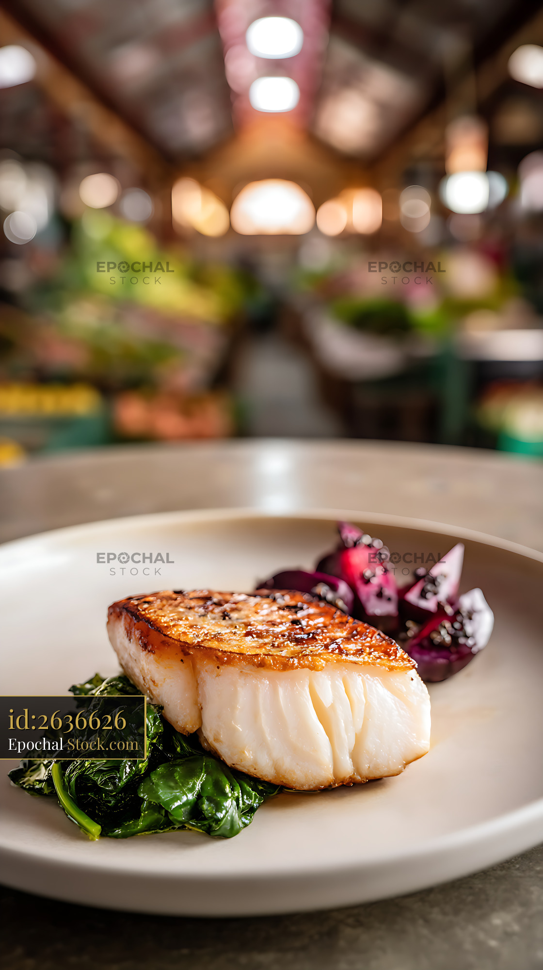Seared Murray Cod Fillet Fine Dining Plating - stock photo
