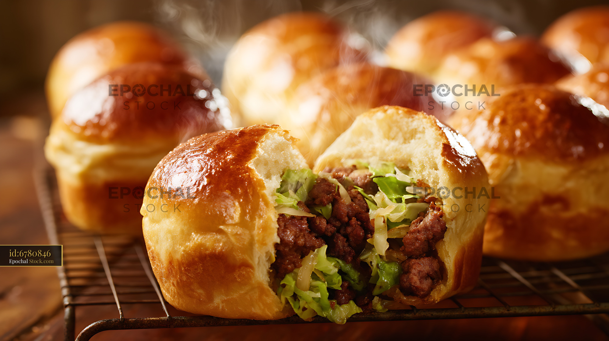 Gourmet Beef Sliders Fresh Arugula Brioche - stock photo