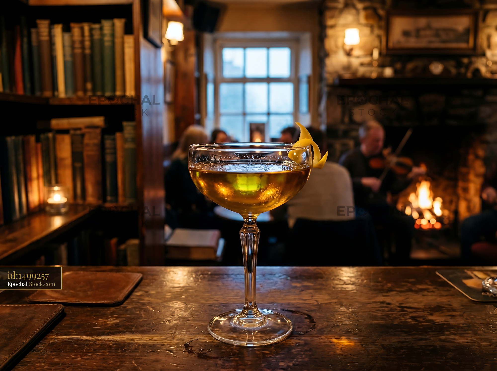 Tipperary Cocktail in Coupe Glass at Classic Bar - stock photo