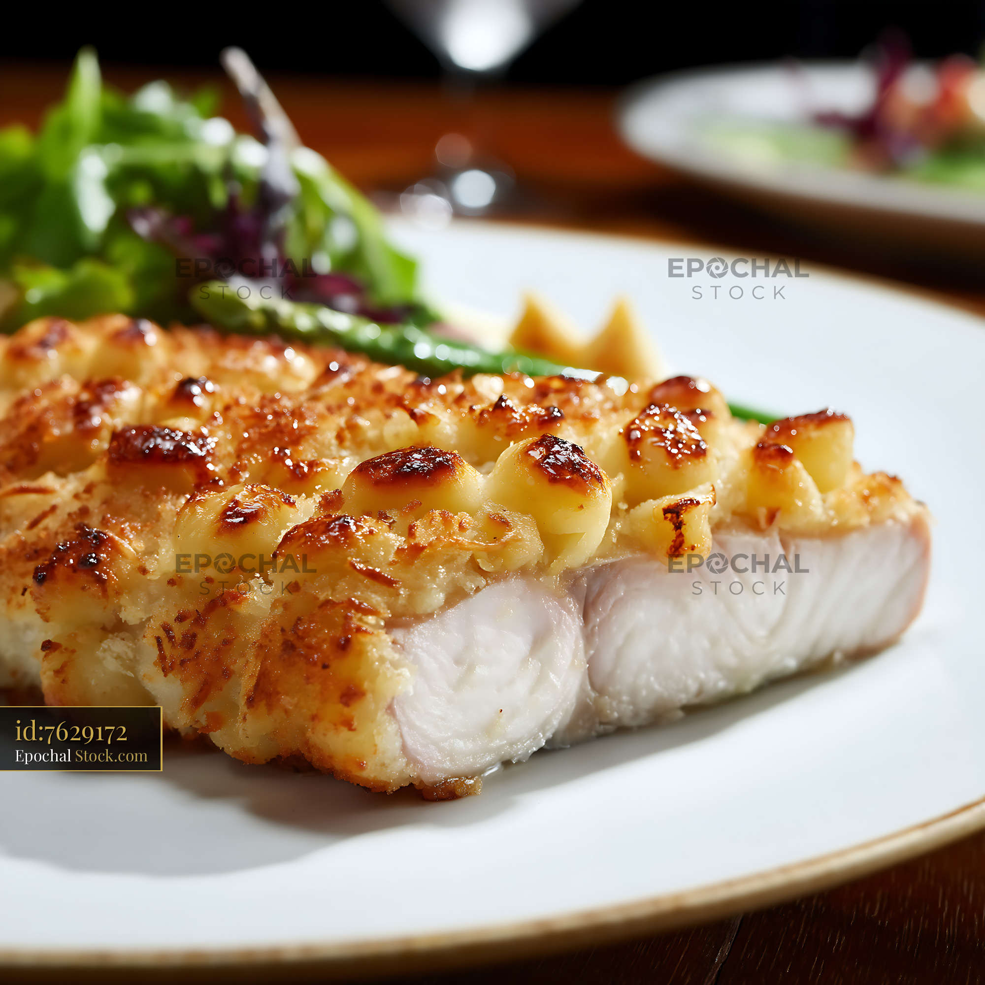Golden Macadamia Crusted Fish Fillet - stock photo