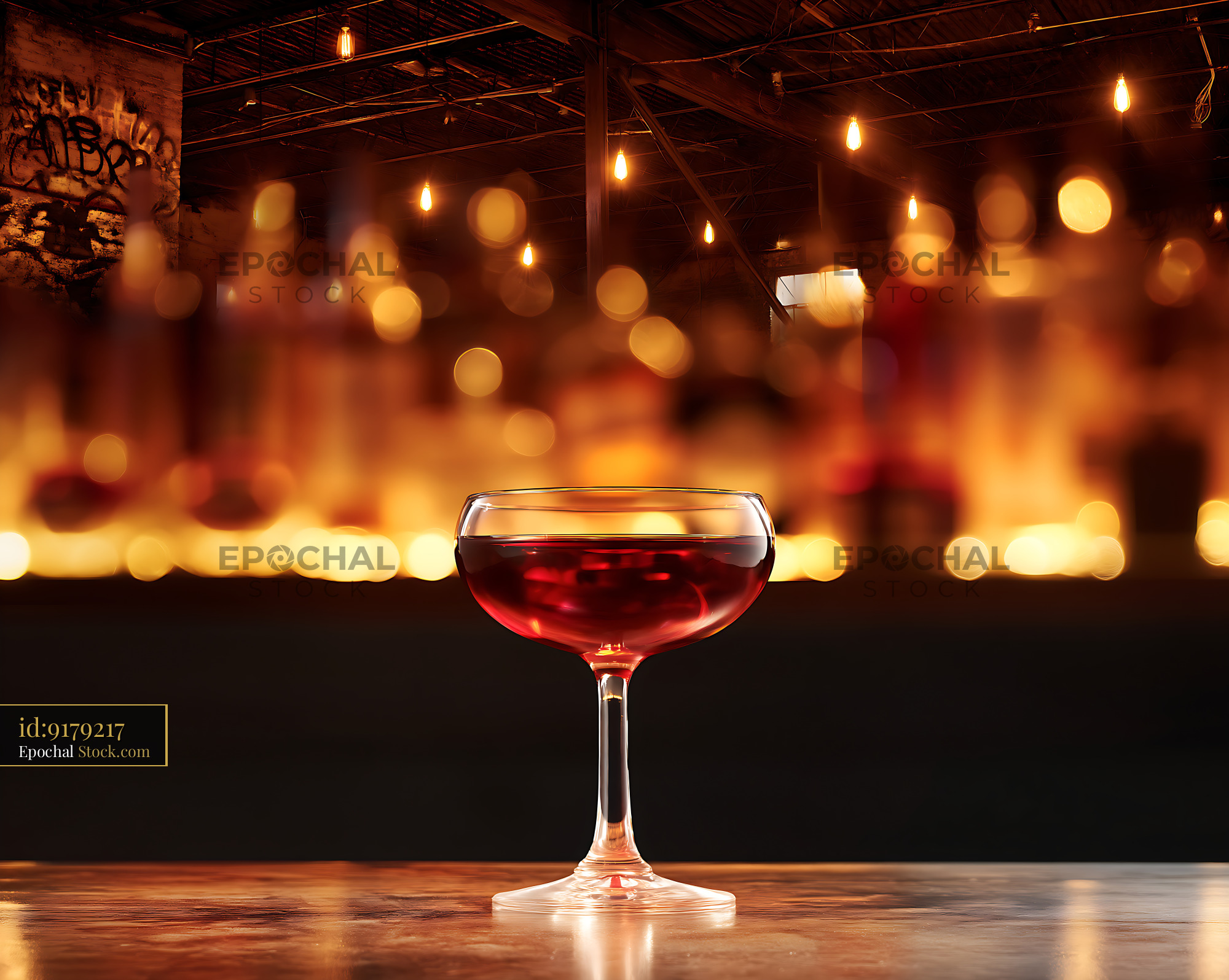 Bushwick Cocktail in Urban Industrial Bar - stock photo