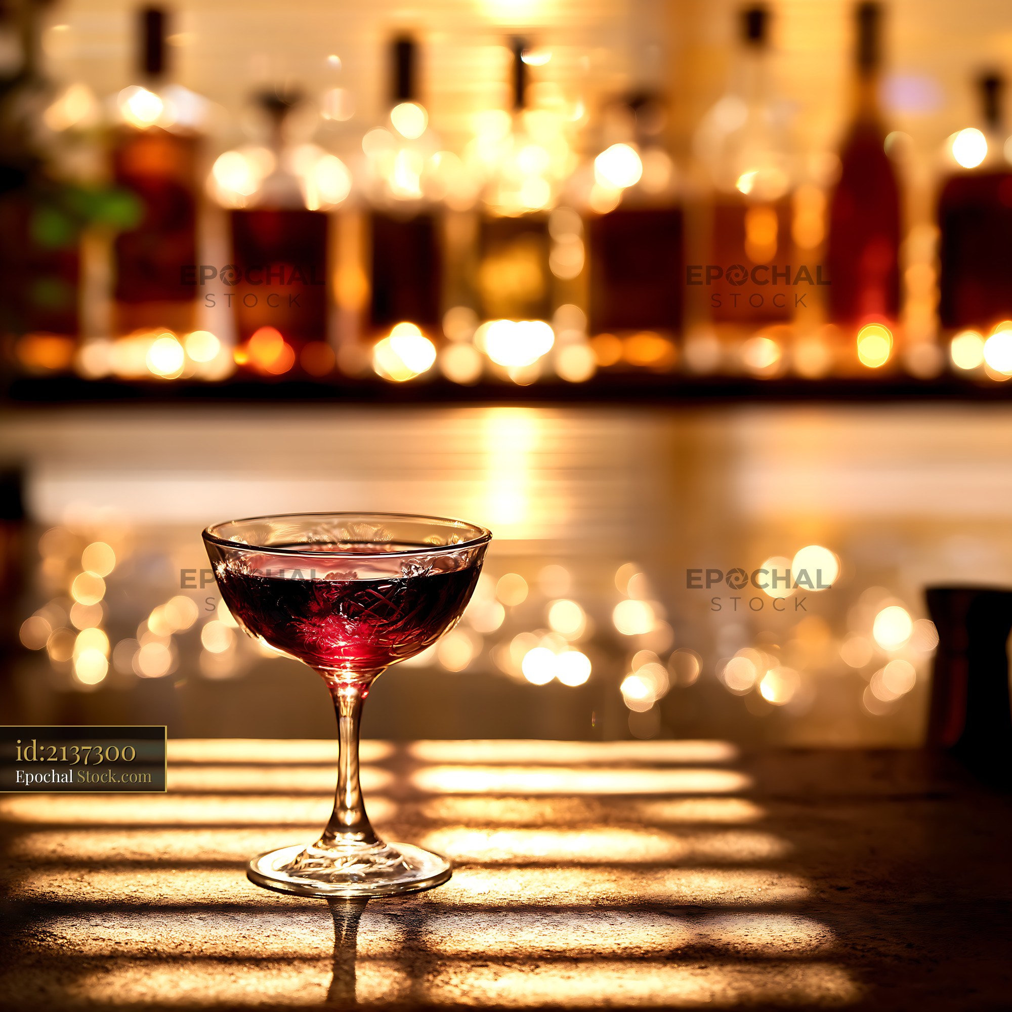 Bushwick Cocktail in Elegant Bar with Warm Lights - stock photo
