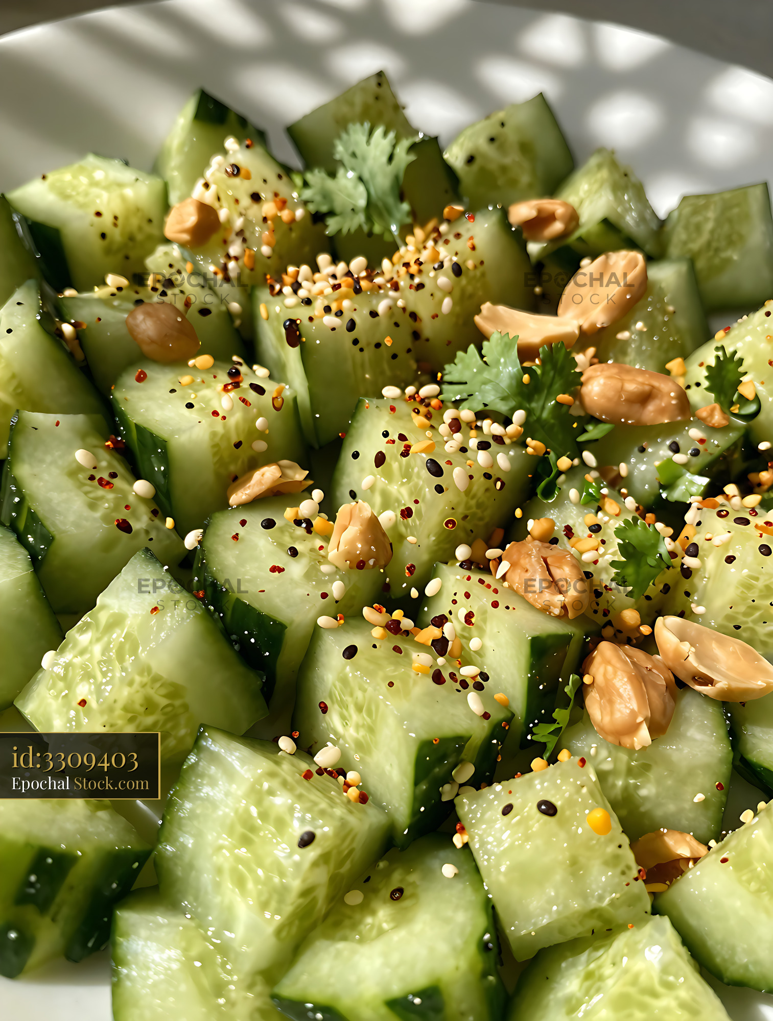 Kakdi Koshimbir: Cucumber Salad with Peanuts - stock photo