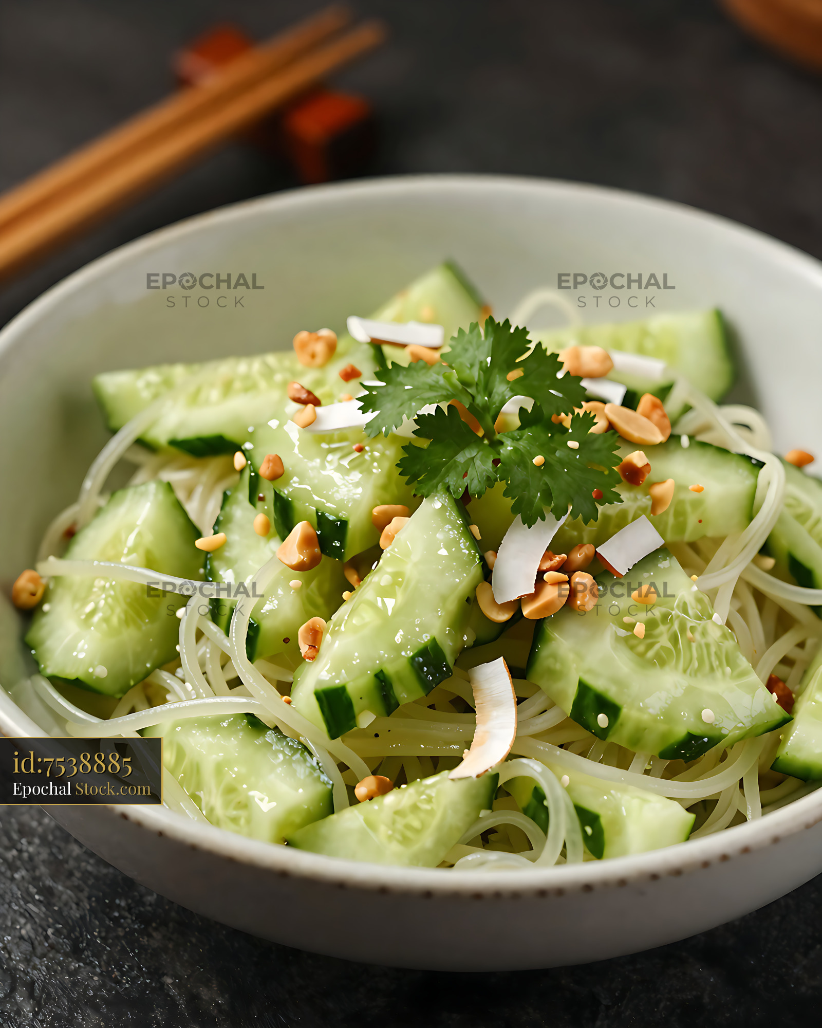 Kakdi Koshimbir Indian Cucumber Salad - stock photo