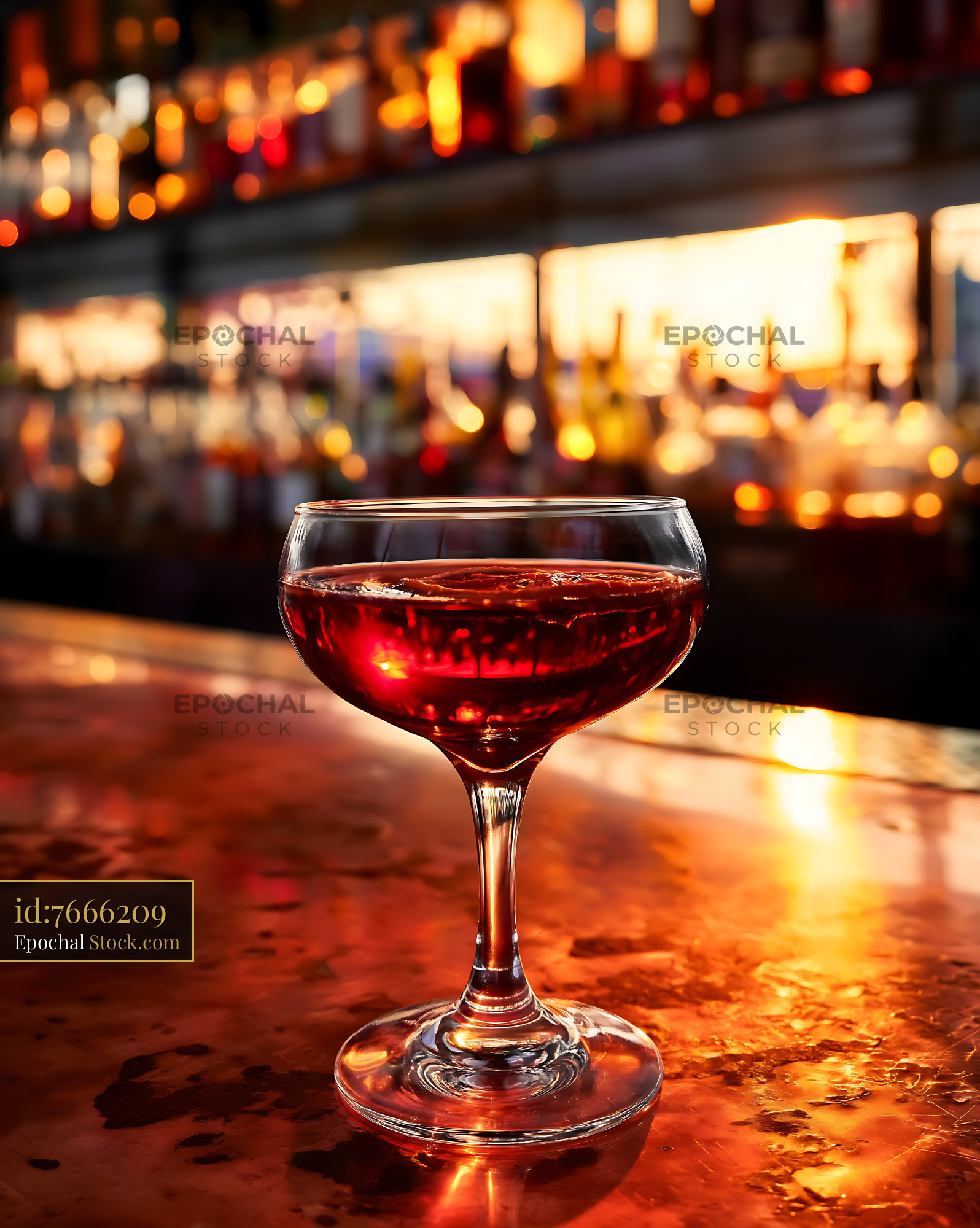 Bushwick Cocktail at Urban Bar Counter - stock photo