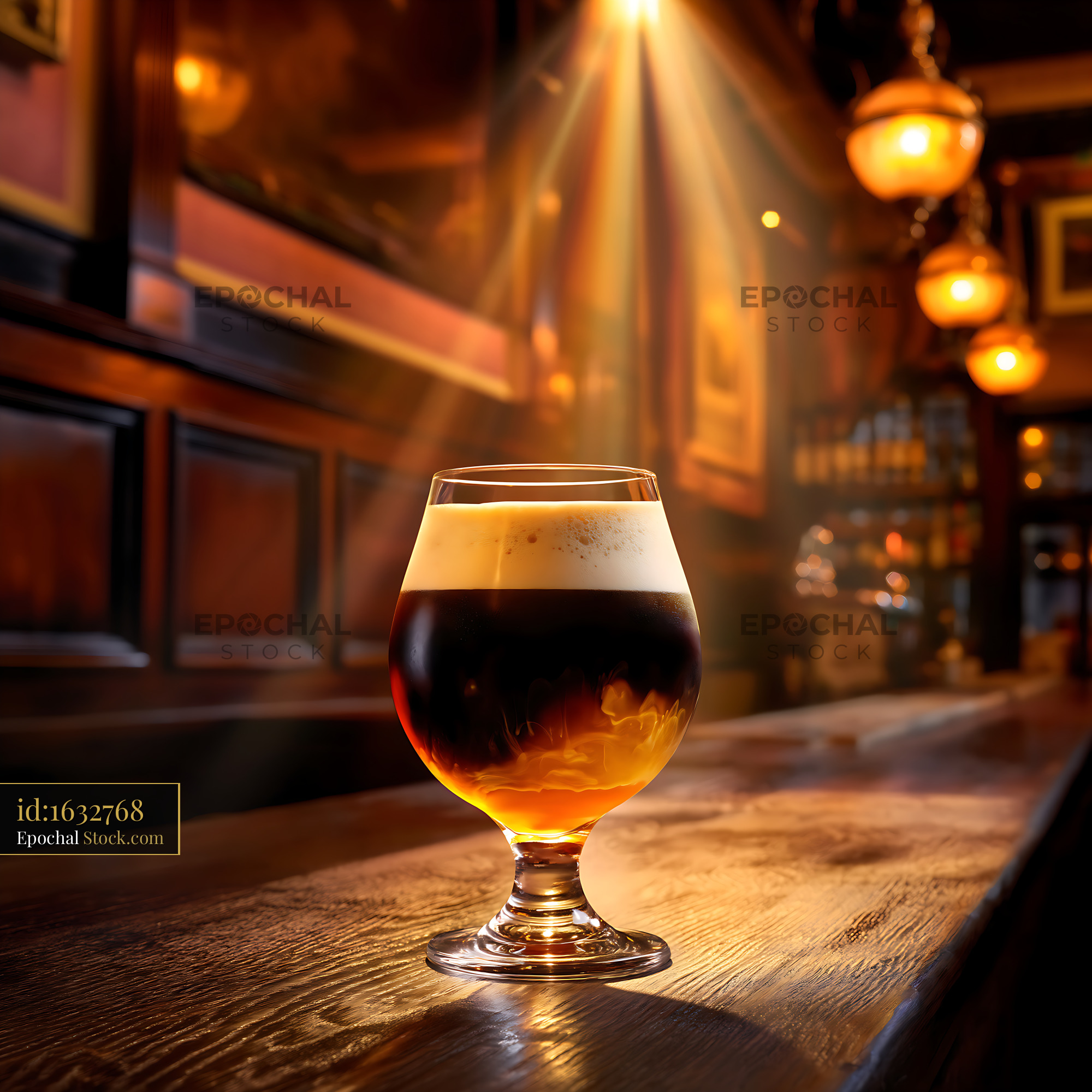 Nitro Caramel Coffee at Atmospheric Pub - stock photo