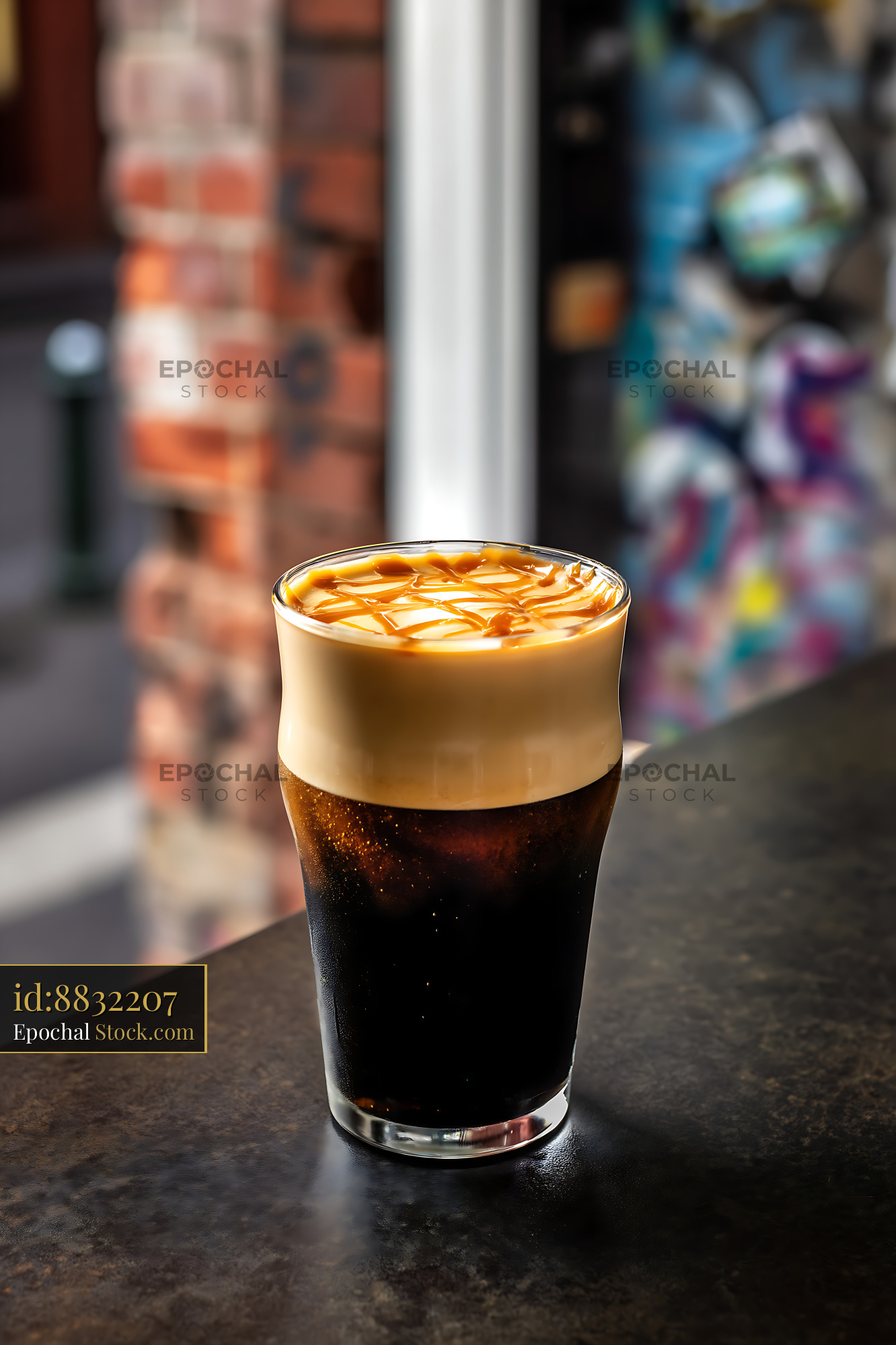 Nitro Caramel Cold Brew Specialty Coffee - stock photo