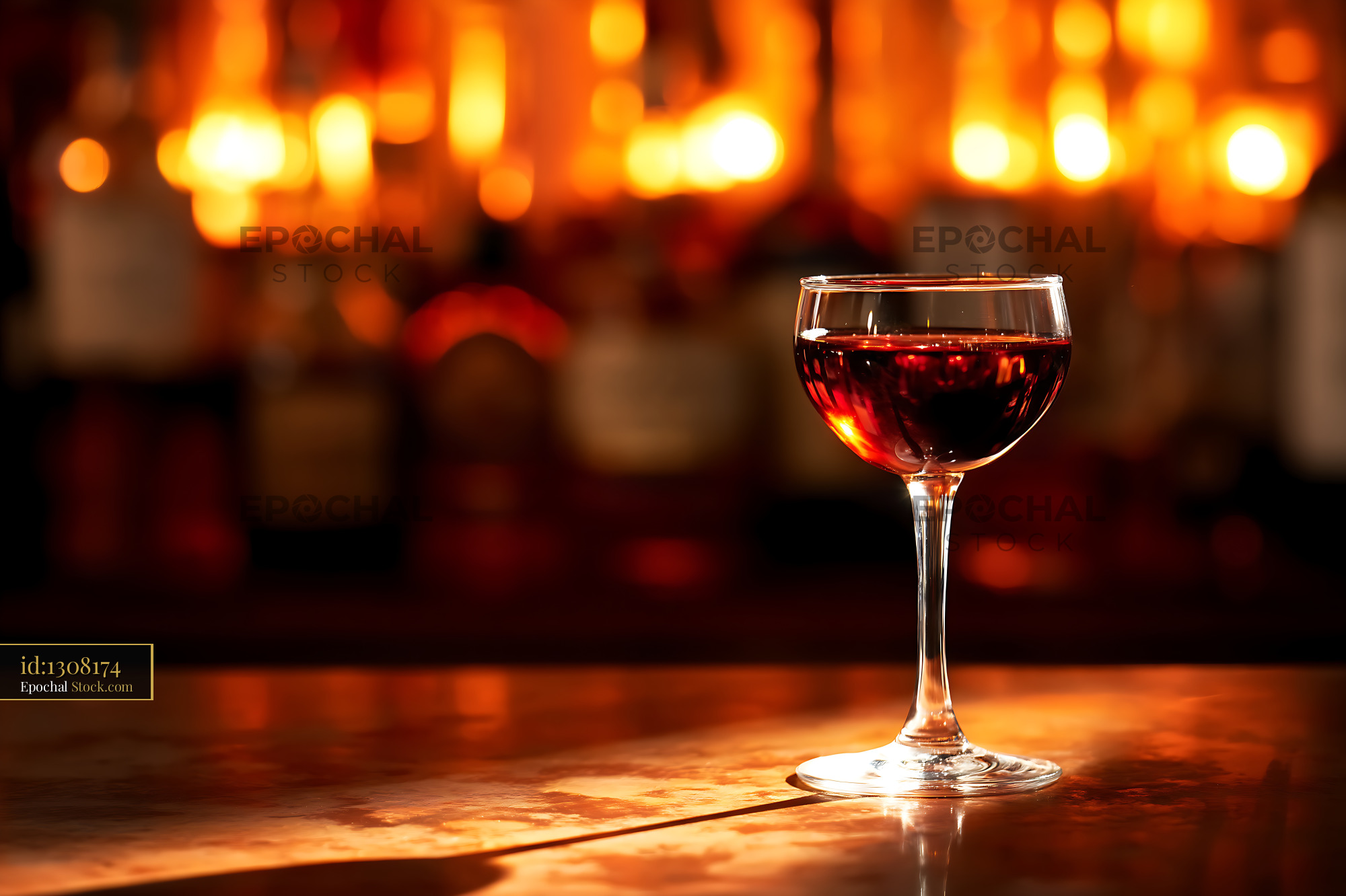 Bushwick Cocktail on Bar Counter - stock photo