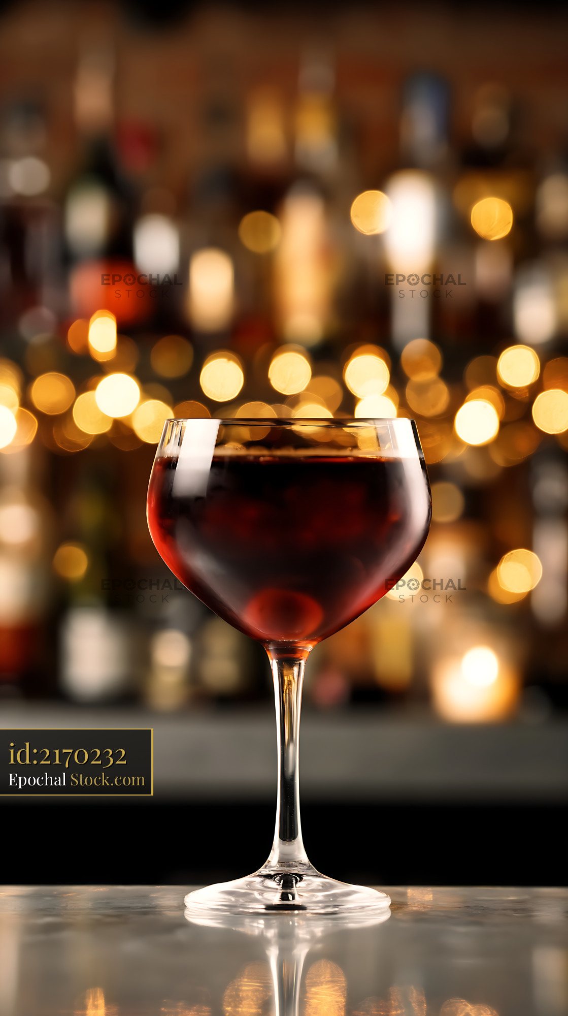 Bushwick Cocktail with Bokeh Lights - stock photo