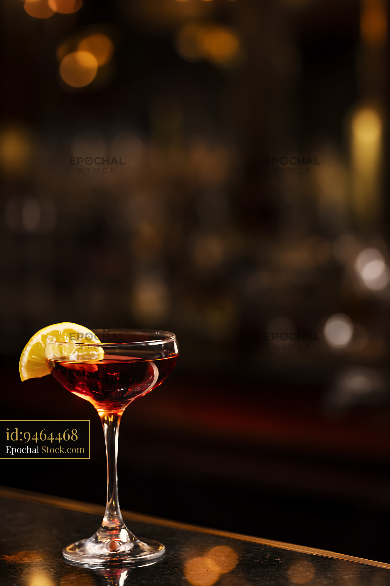 Saratoga Cocktail with Lemon Slice - stock photo