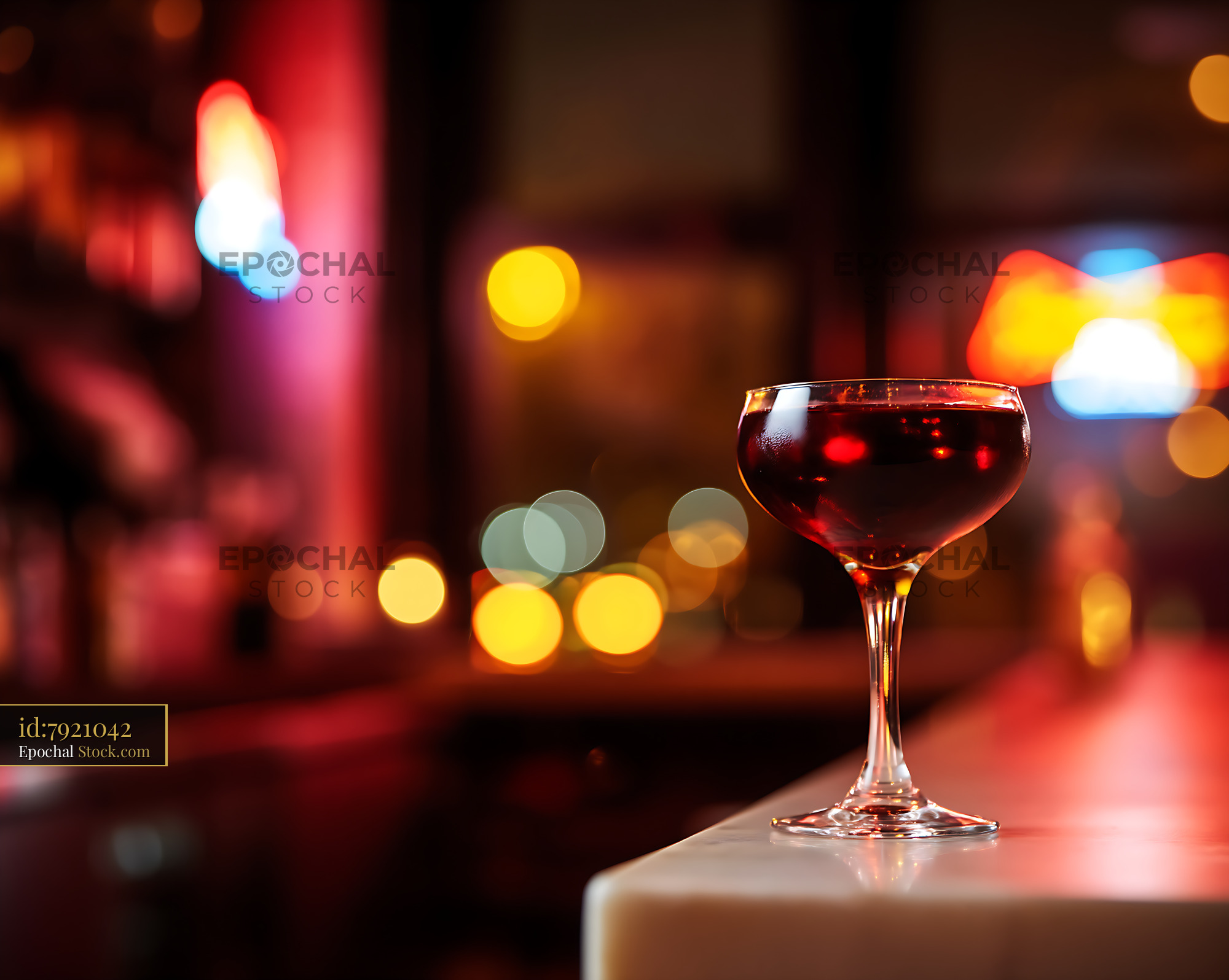 Bushwick Cocktail in Elegant Bar with City Lights - stock photo