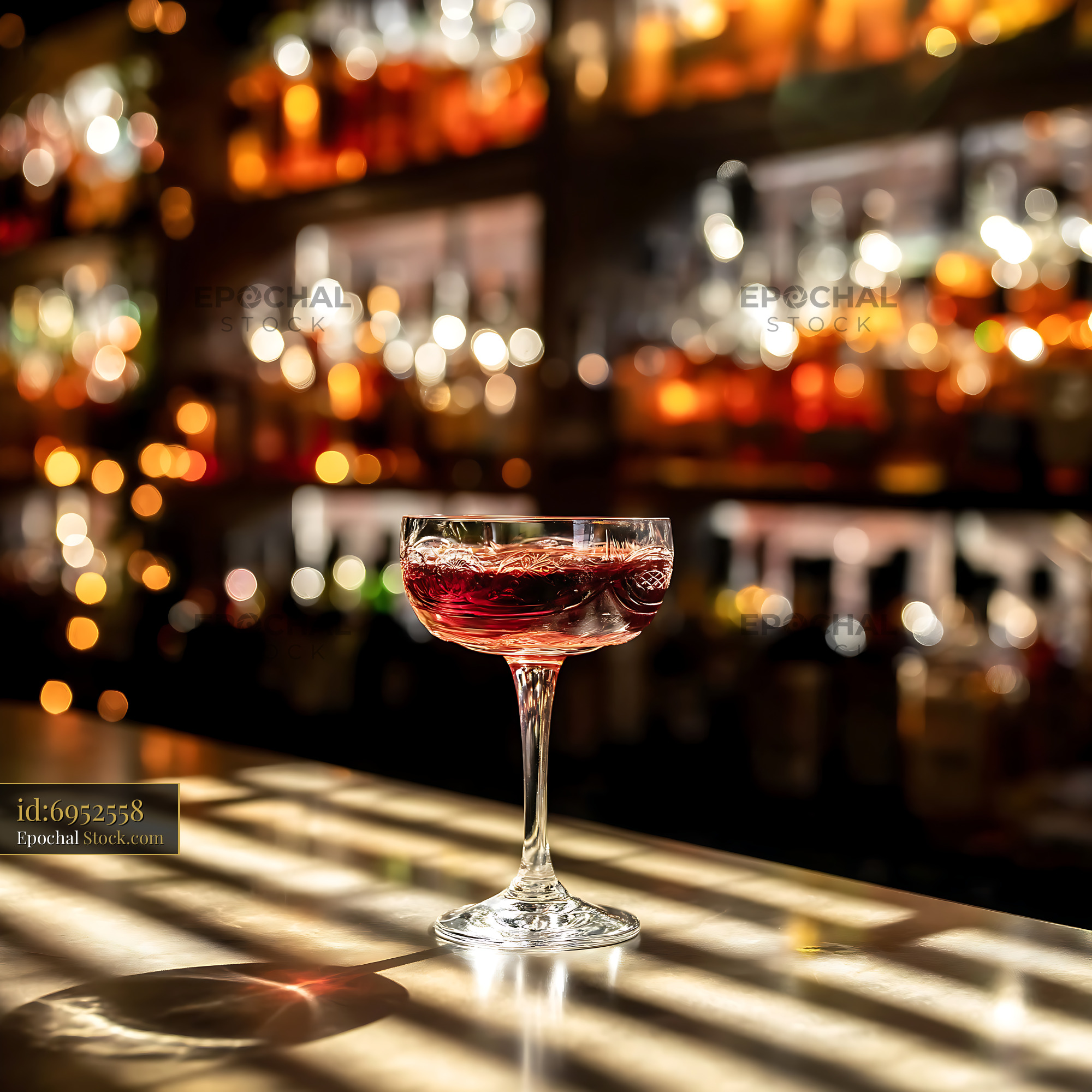 Bushwick Cocktail in Elegant Coupe Glass - stock photo