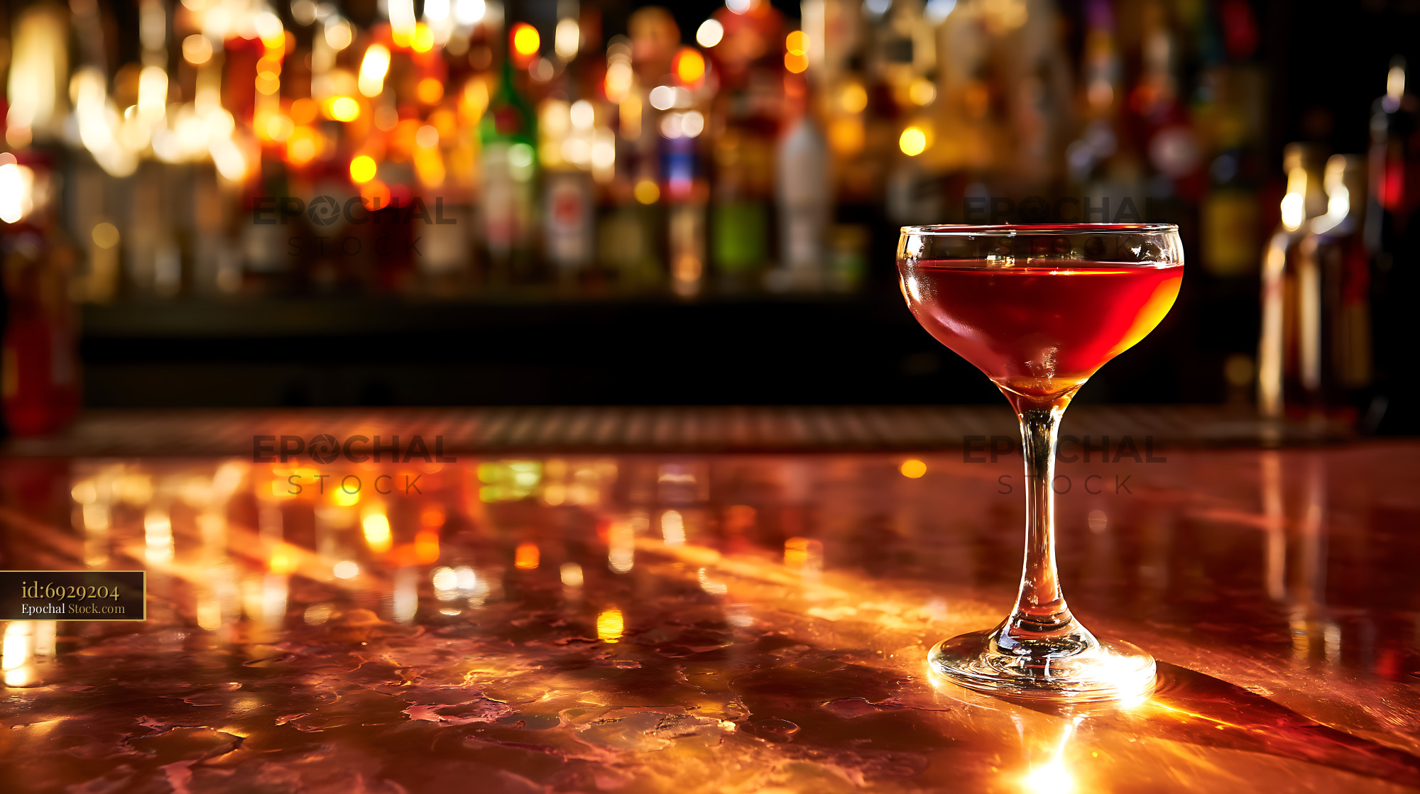 Bushwick Cocktail on Bar Counter - stock photo