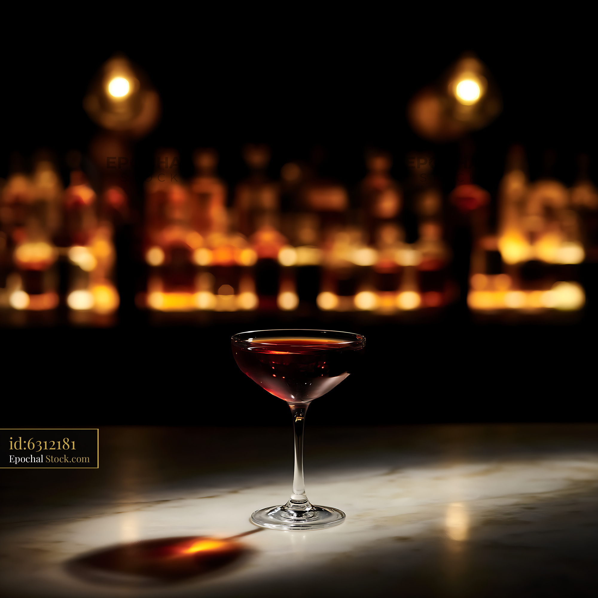 Bushwick Cocktail at Elegant Candlelit Venue - stock photo