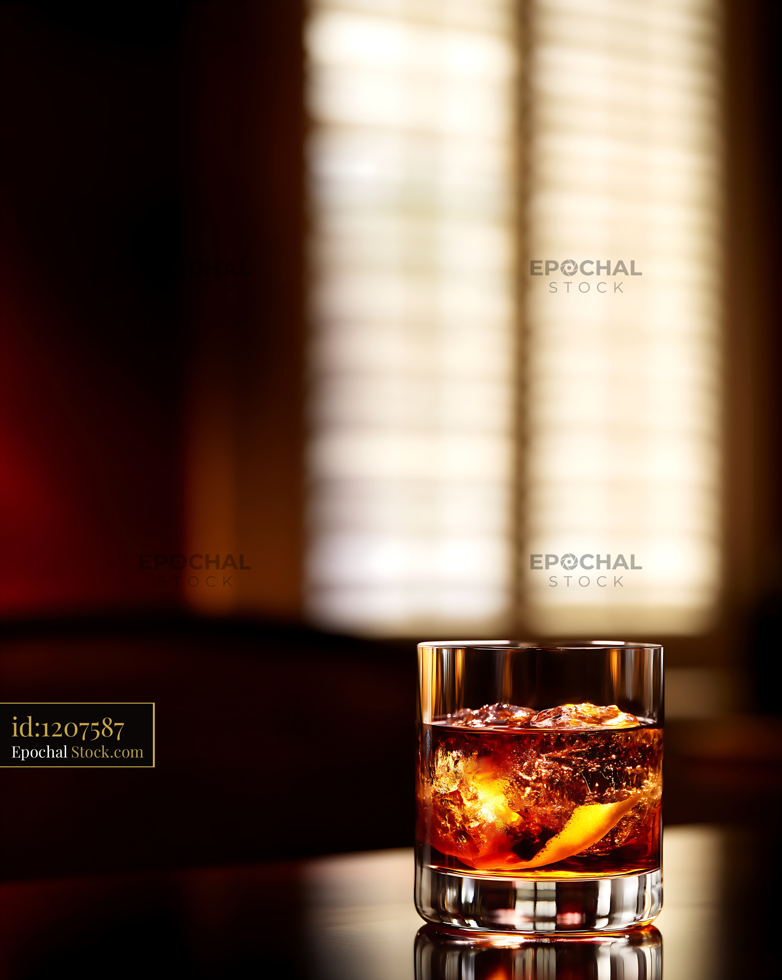 Saratoga Cocktail with Lemon Garnish - stock photo