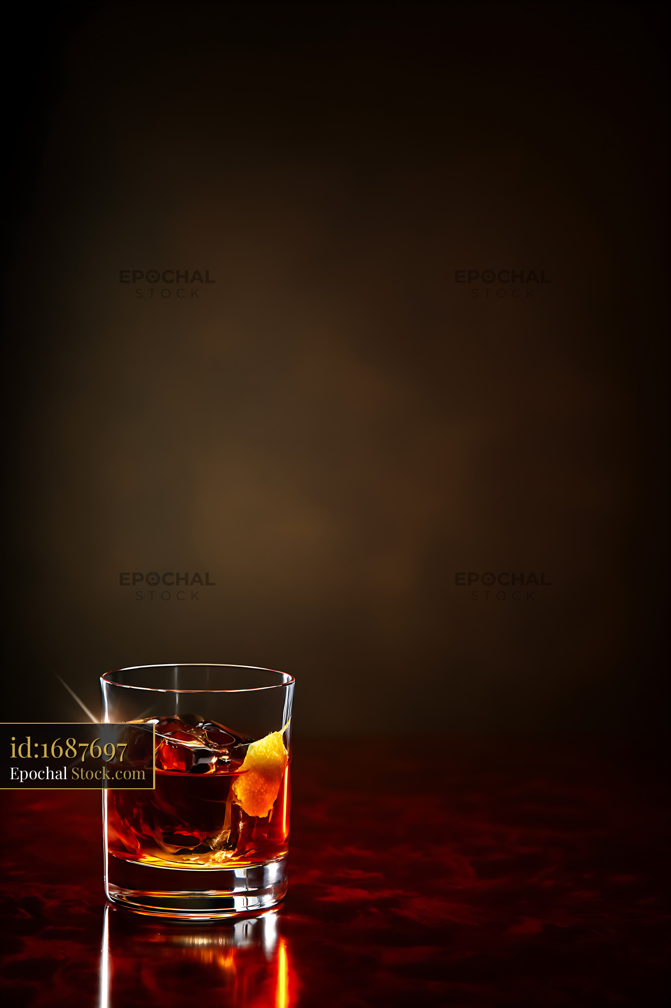 Saratoga Cocktail with Orange Twist - stock photo