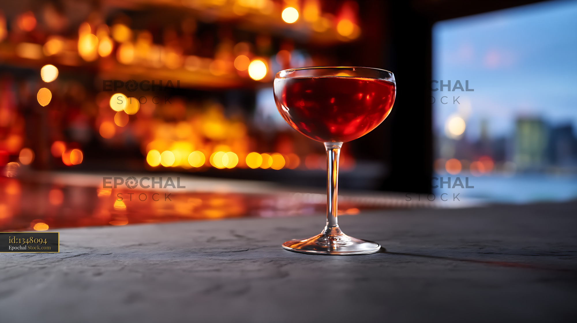 Bushwick Cocktail Evening Ambiance Bar Setting - stock photo