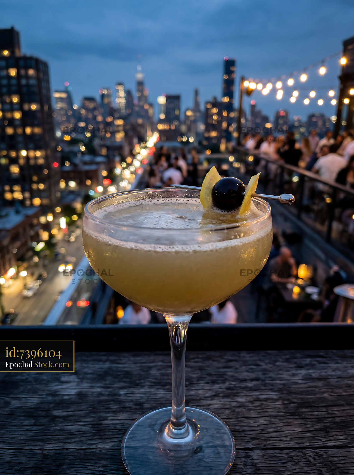 Final Ward Cocktail at Luxury Rooftop Bar - stock photo