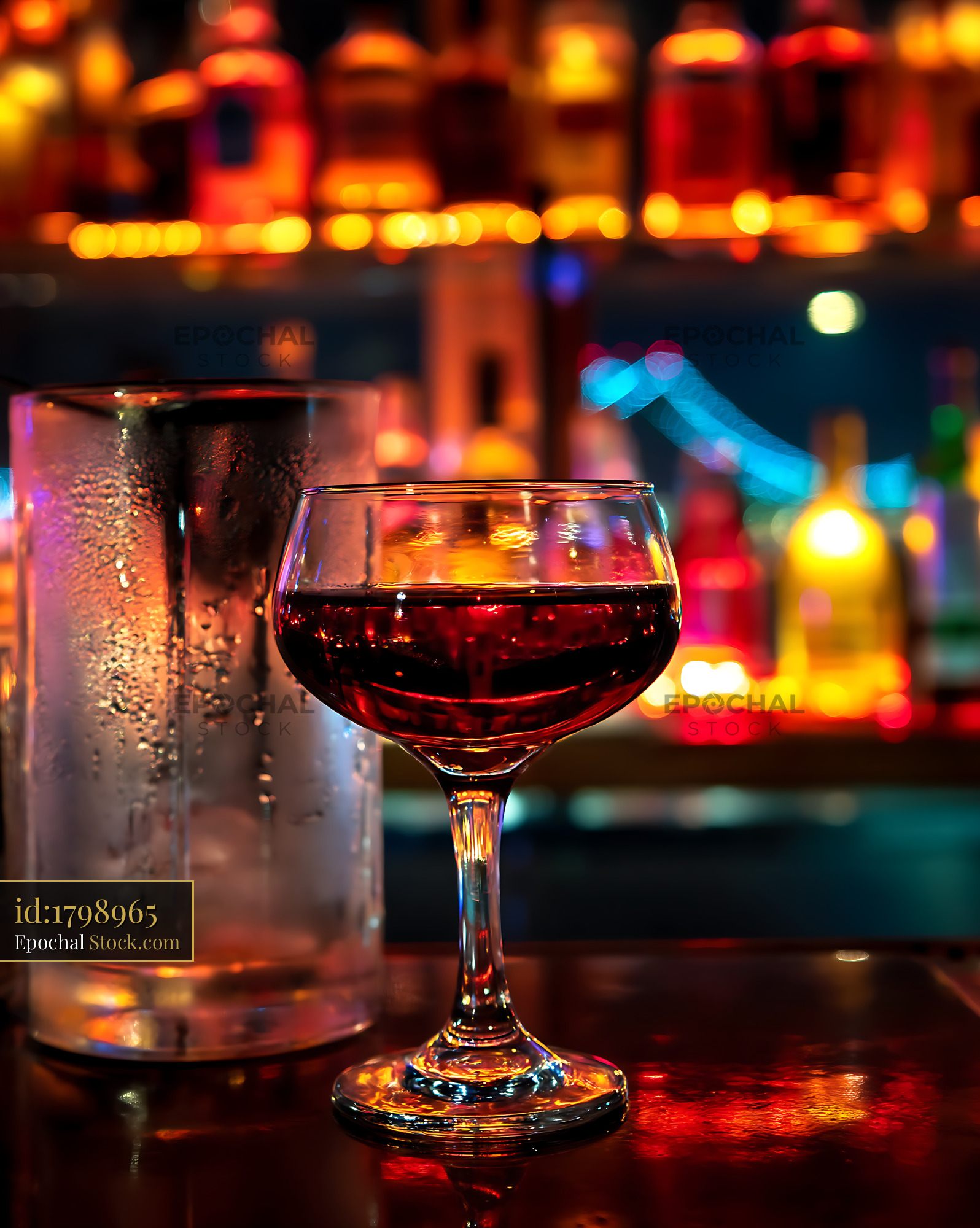 Craft Bushwick Cocktail at Upscale Bar - stock photo