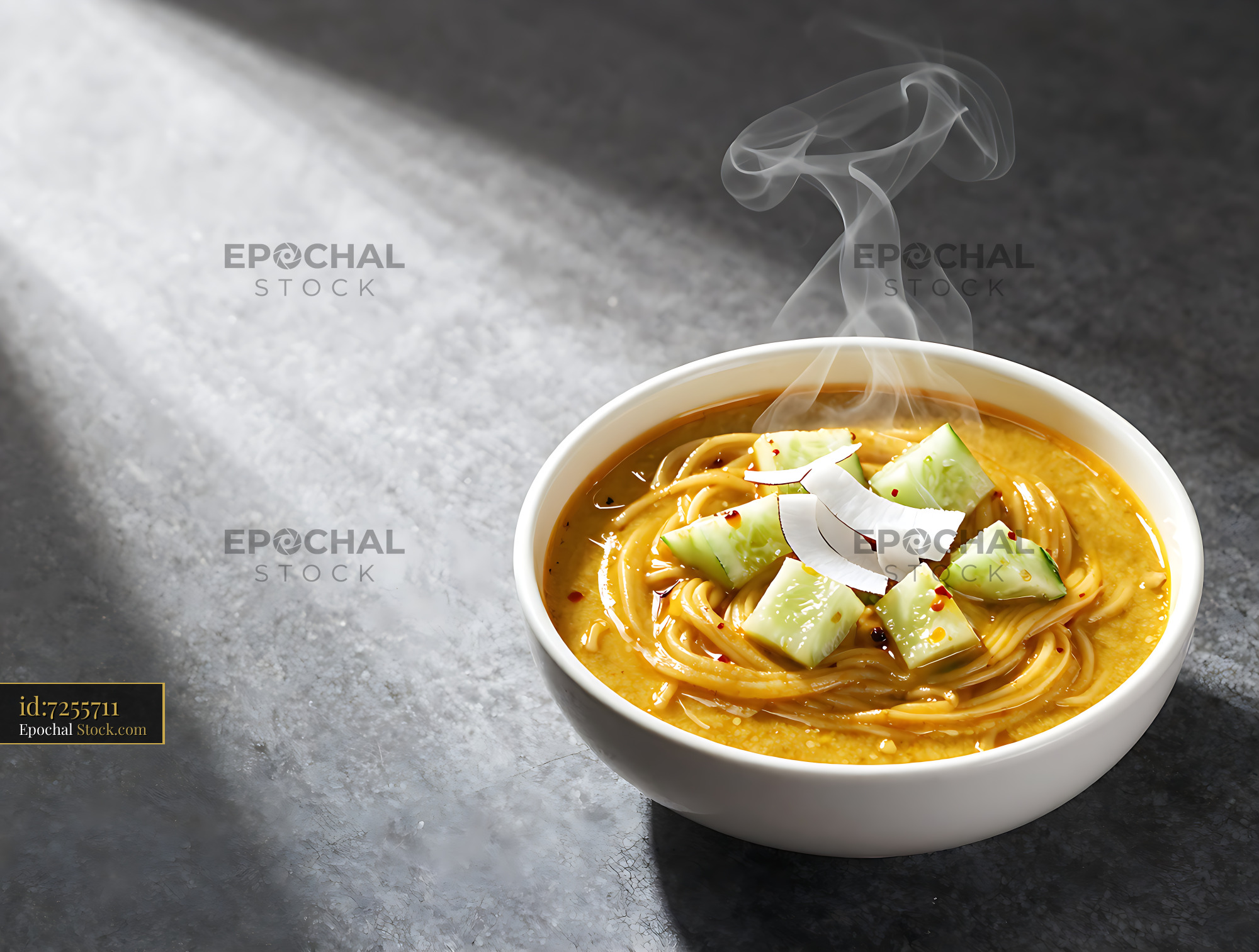 Kakdi Koshimbir Coconut Noodle Curry - stock photo