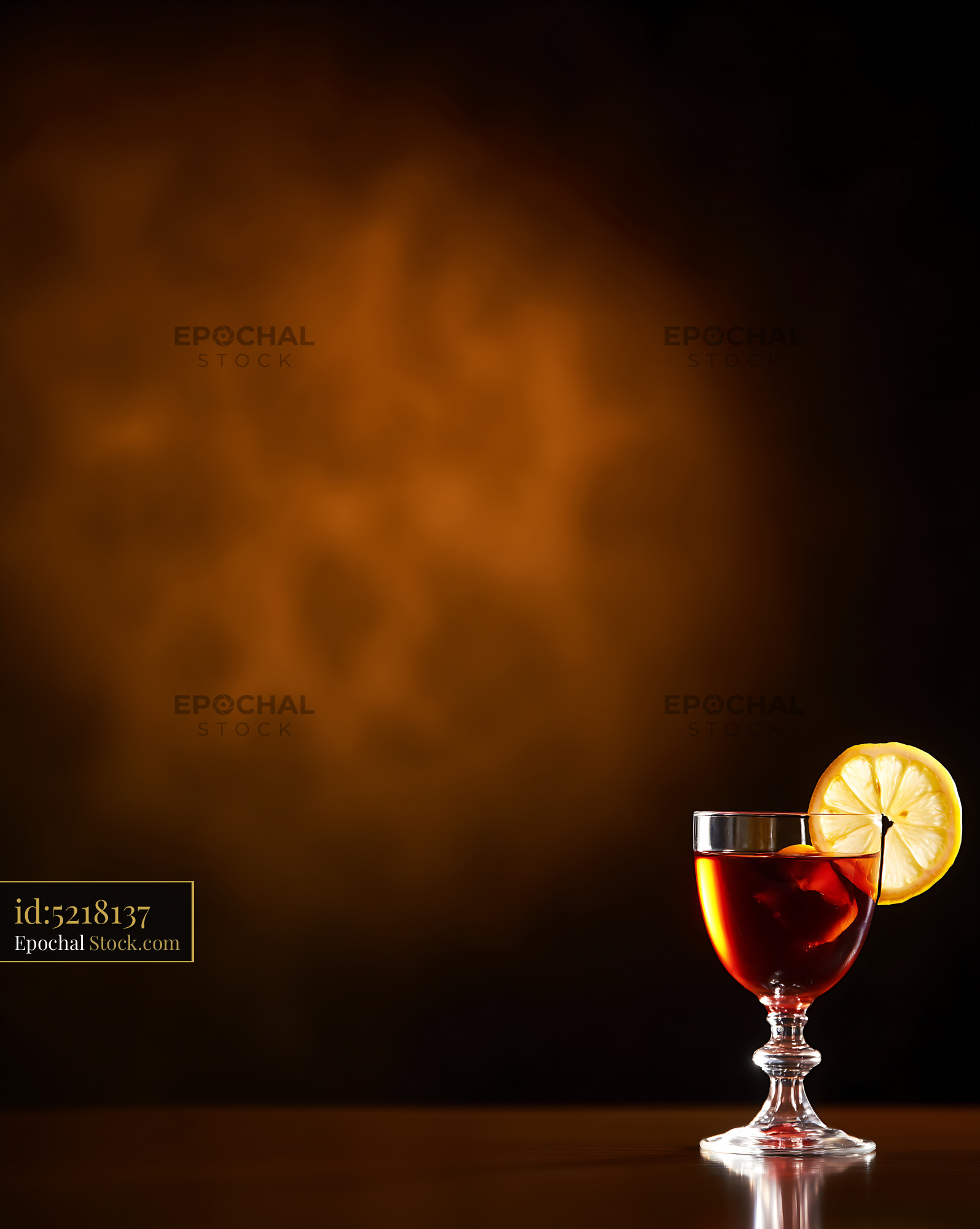 Saratoga Cocktail with Lemon Garnish - stock photo