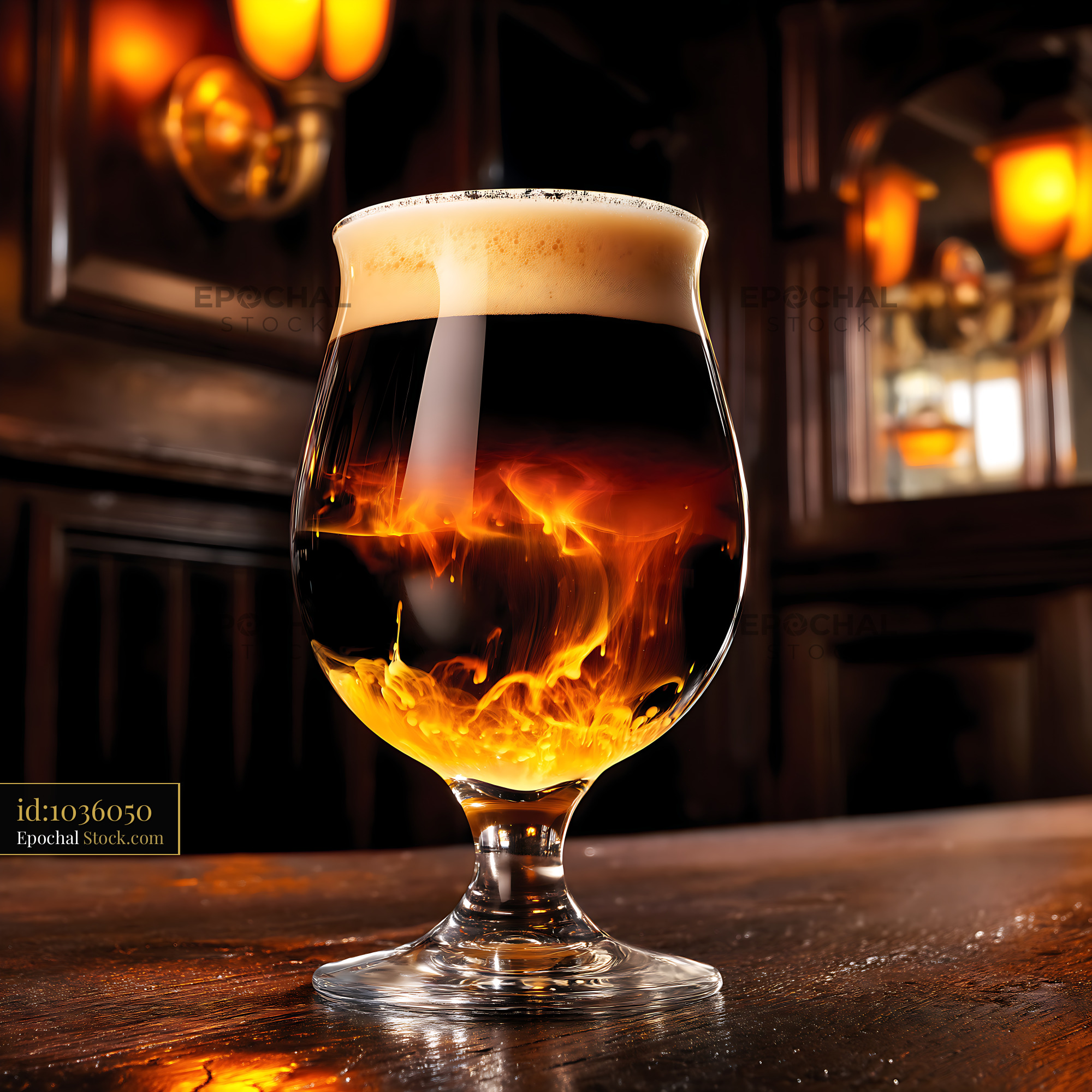 Nitro Caramel Coffee Cascade in Premium Bar - stock photo