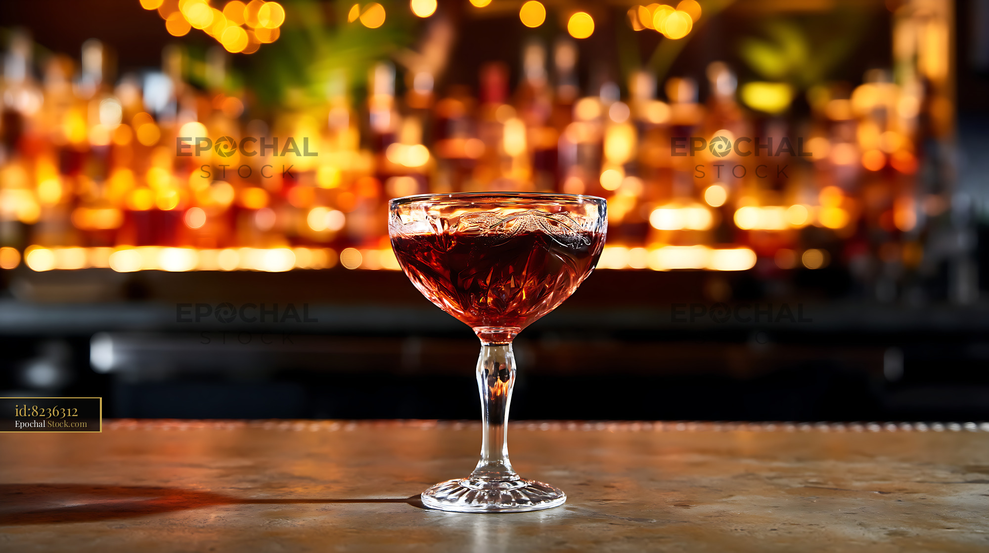 Bushwick Cocktail at Upscale Bar - stock photo