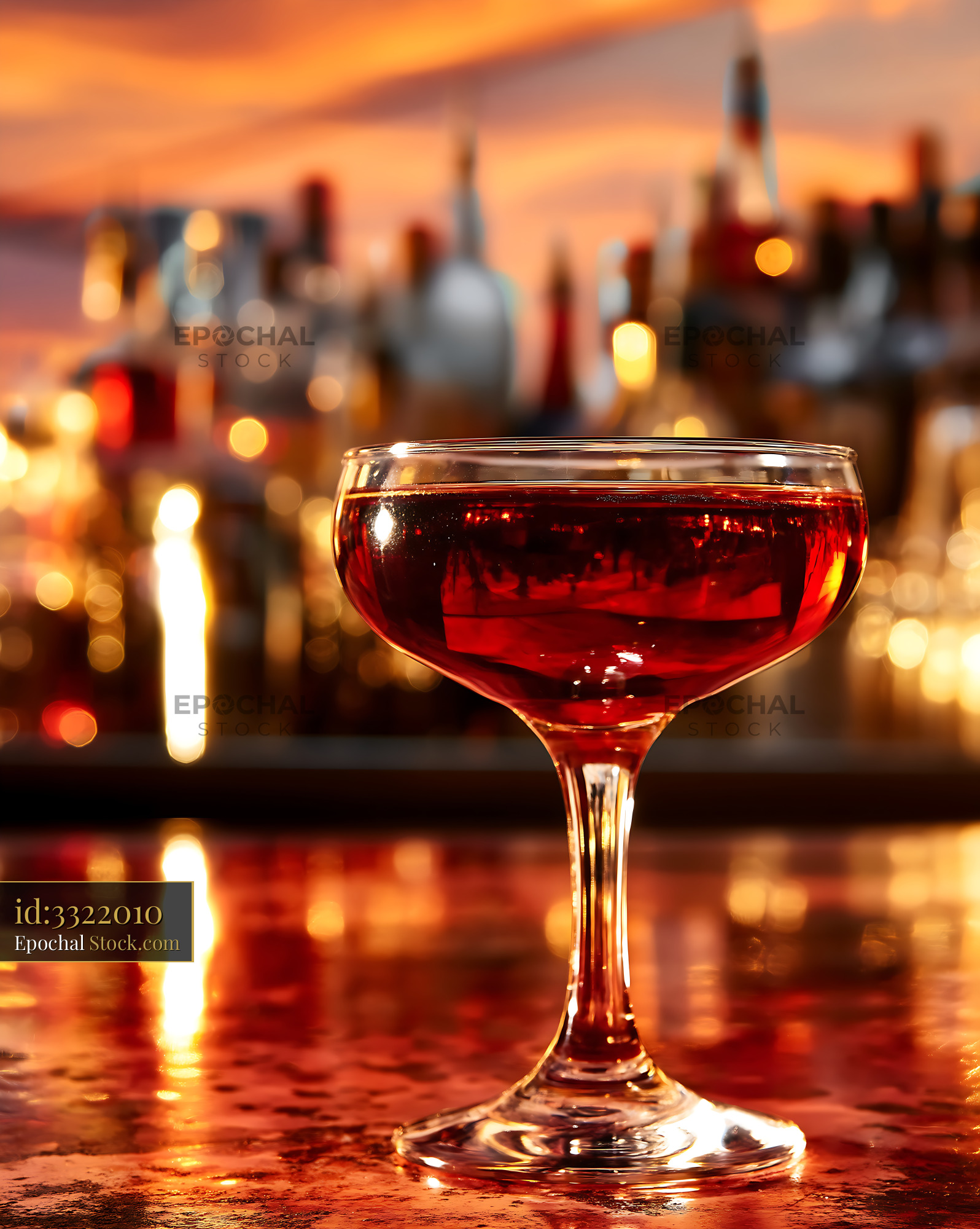 Bushwick Cocktail Manhattan Skyline Sunset - stock photo