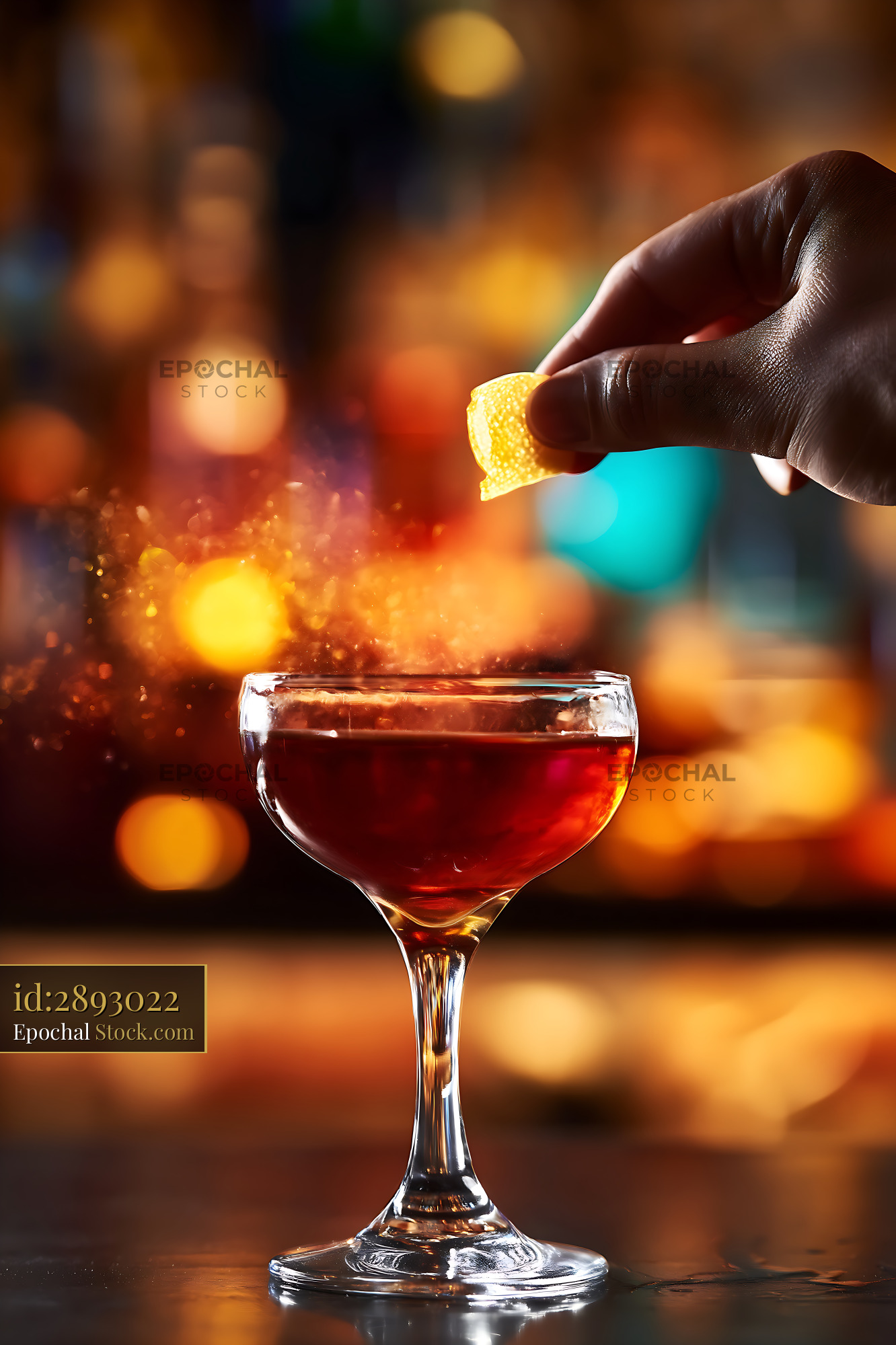 Bushwick Cocktail with Fresh Lemon Squeeze - stock photo