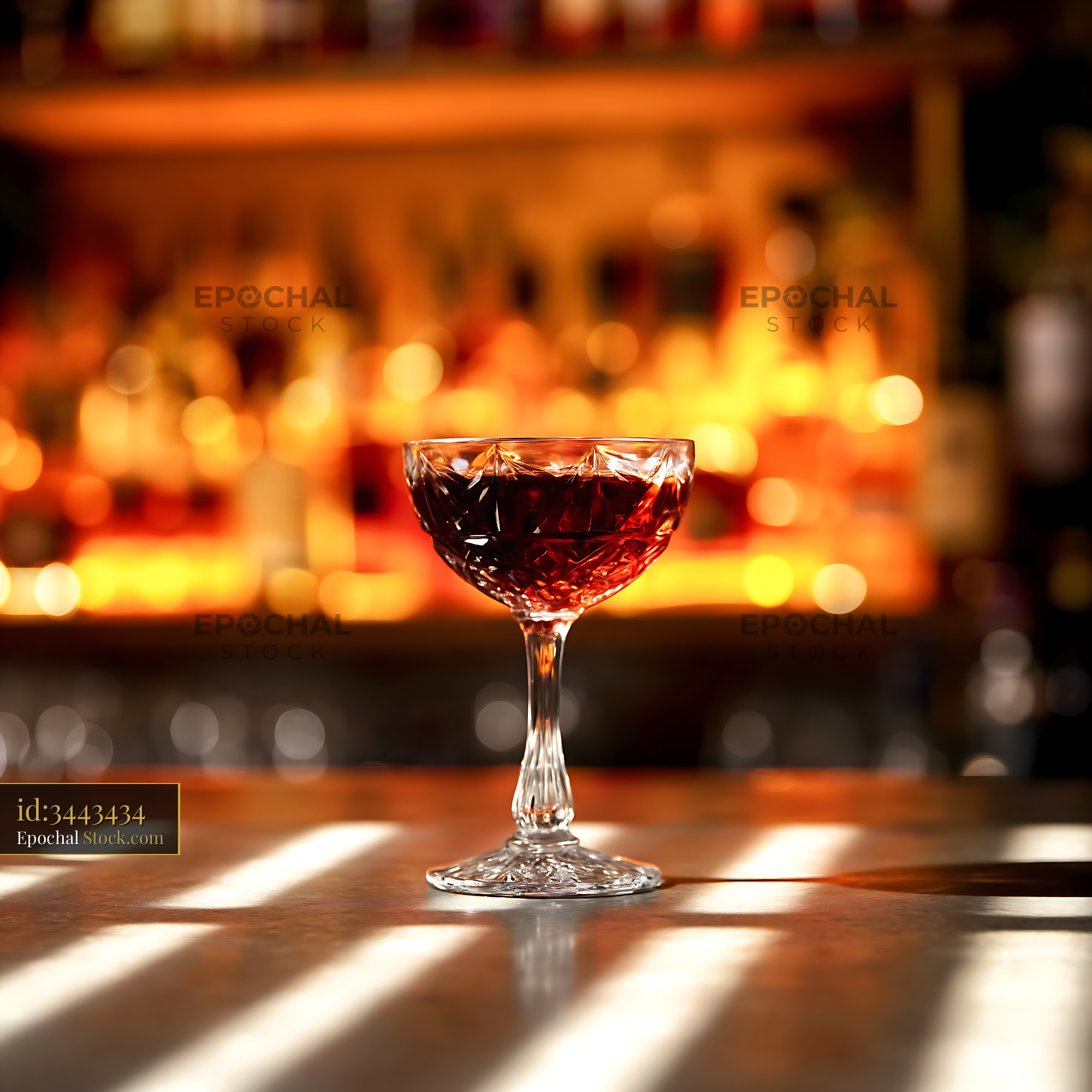 Bushwick Cocktail at Bar Counter - stock photo