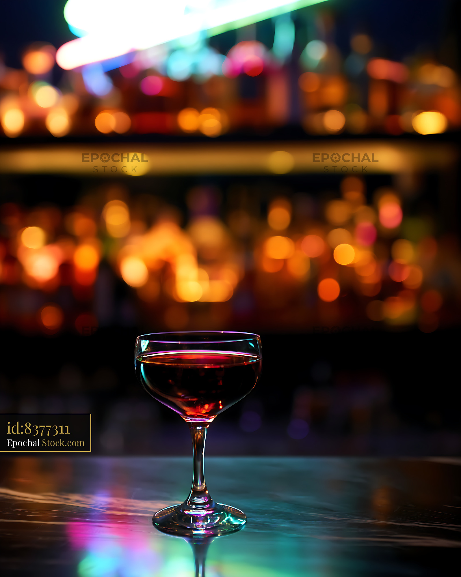 Bushwick Cocktail at Modern Nightclub Bar - stock photo