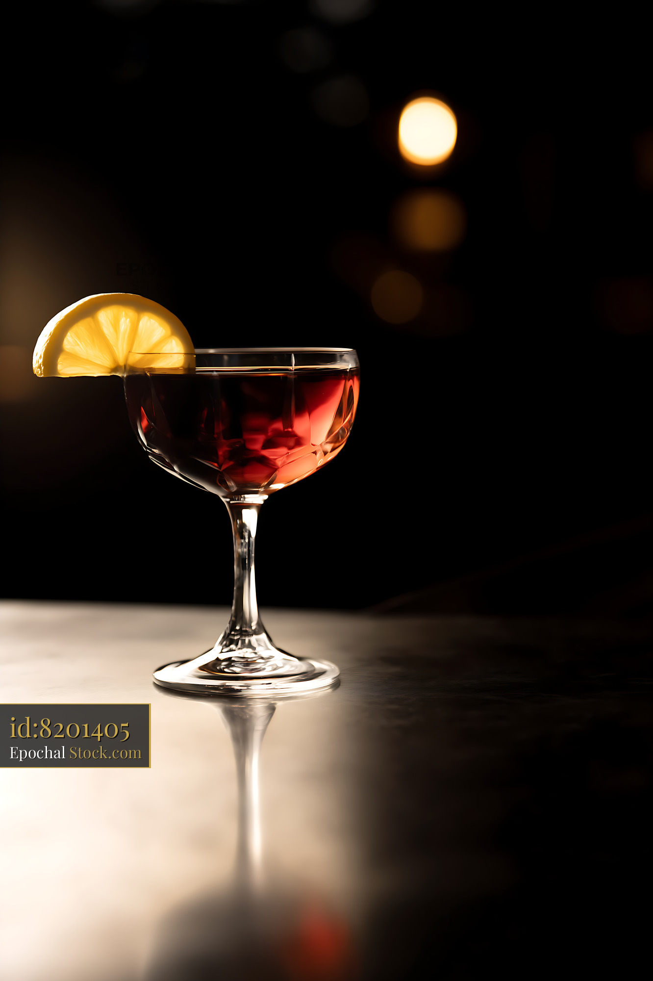 Saratoga Cocktail with Lemon Garnish - stock photo