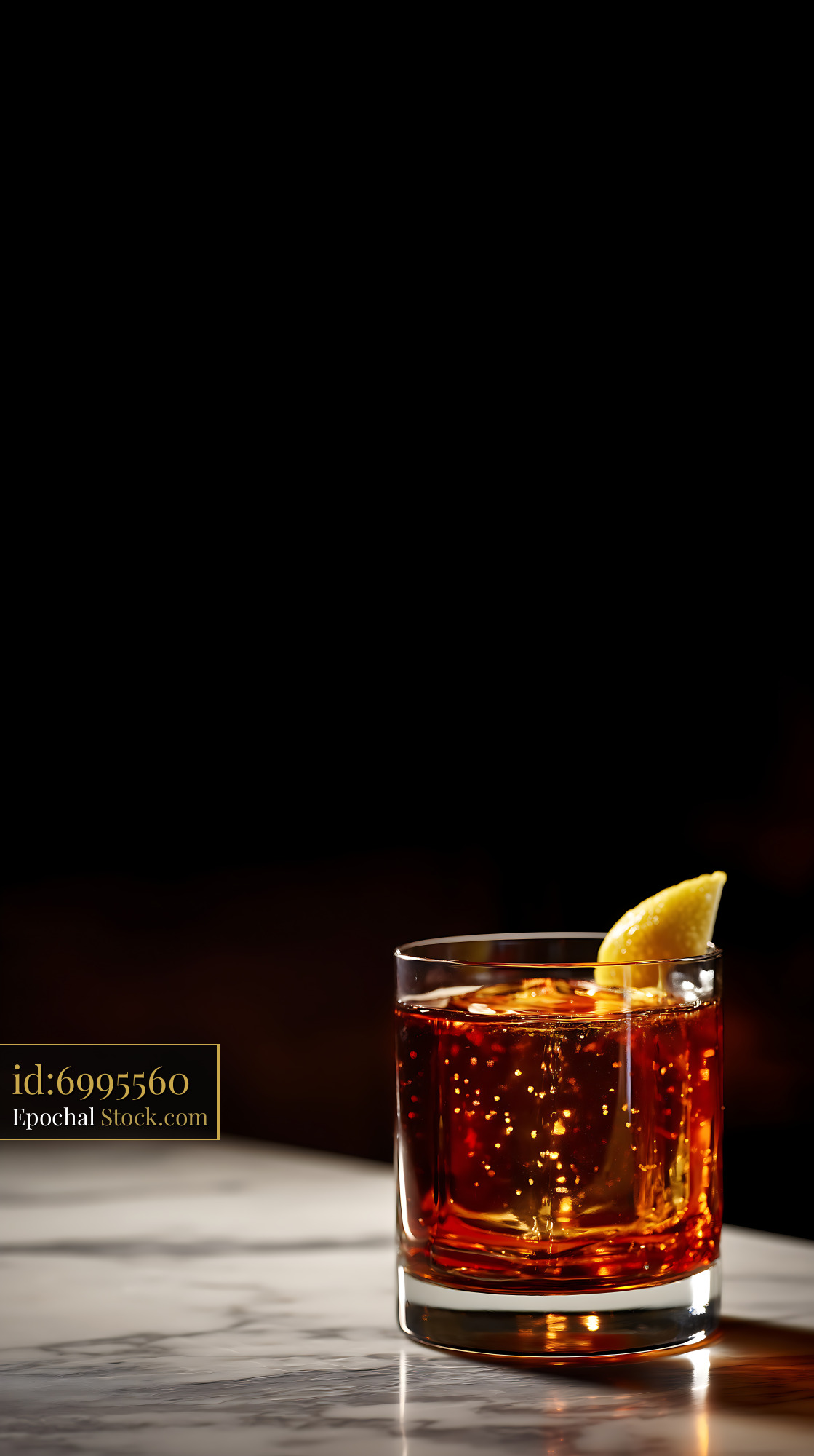 Saratoga Cocktail with Lemon Twist - stock photo