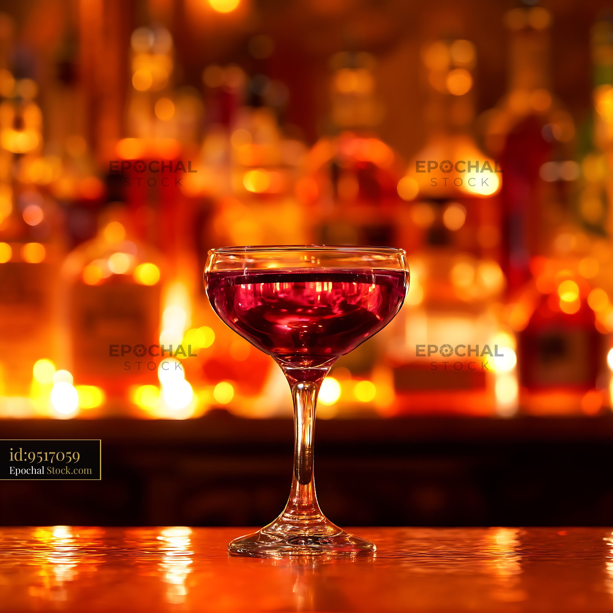 Bushwick Cocktail in Elegant Coupe Glass - stock photo