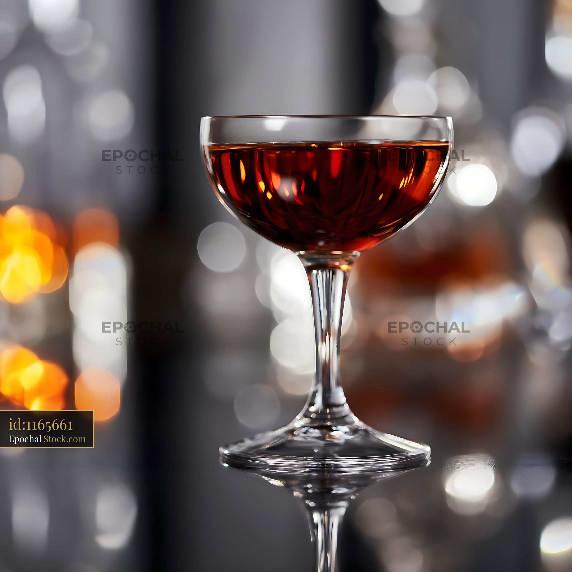 Bushwick Cocktail in Elegant Coupe Glass - stock photo