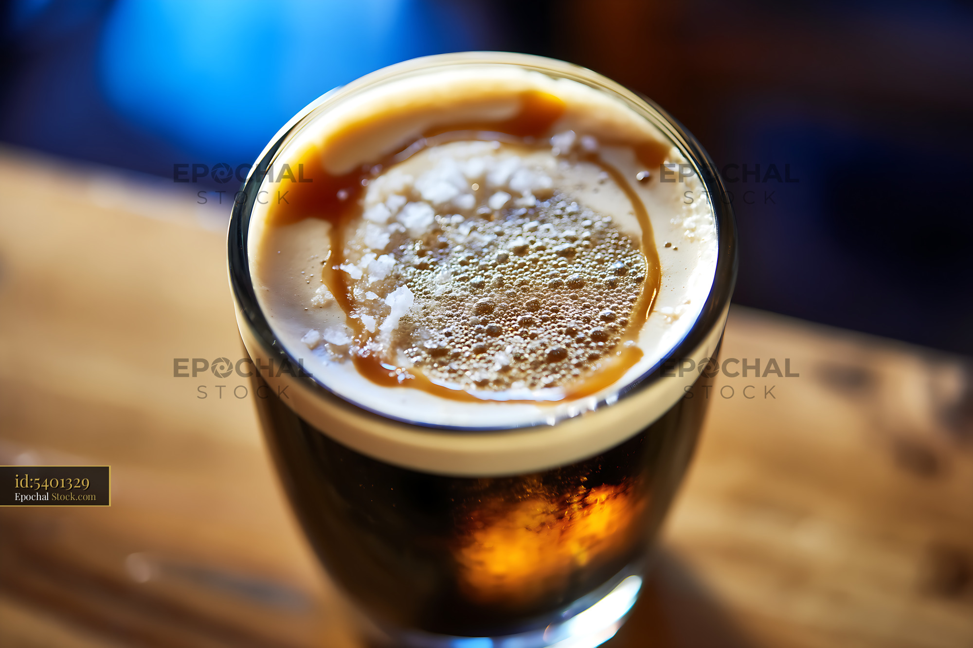 Nitro Caramel Coffee with Creamy Foam - stock photo