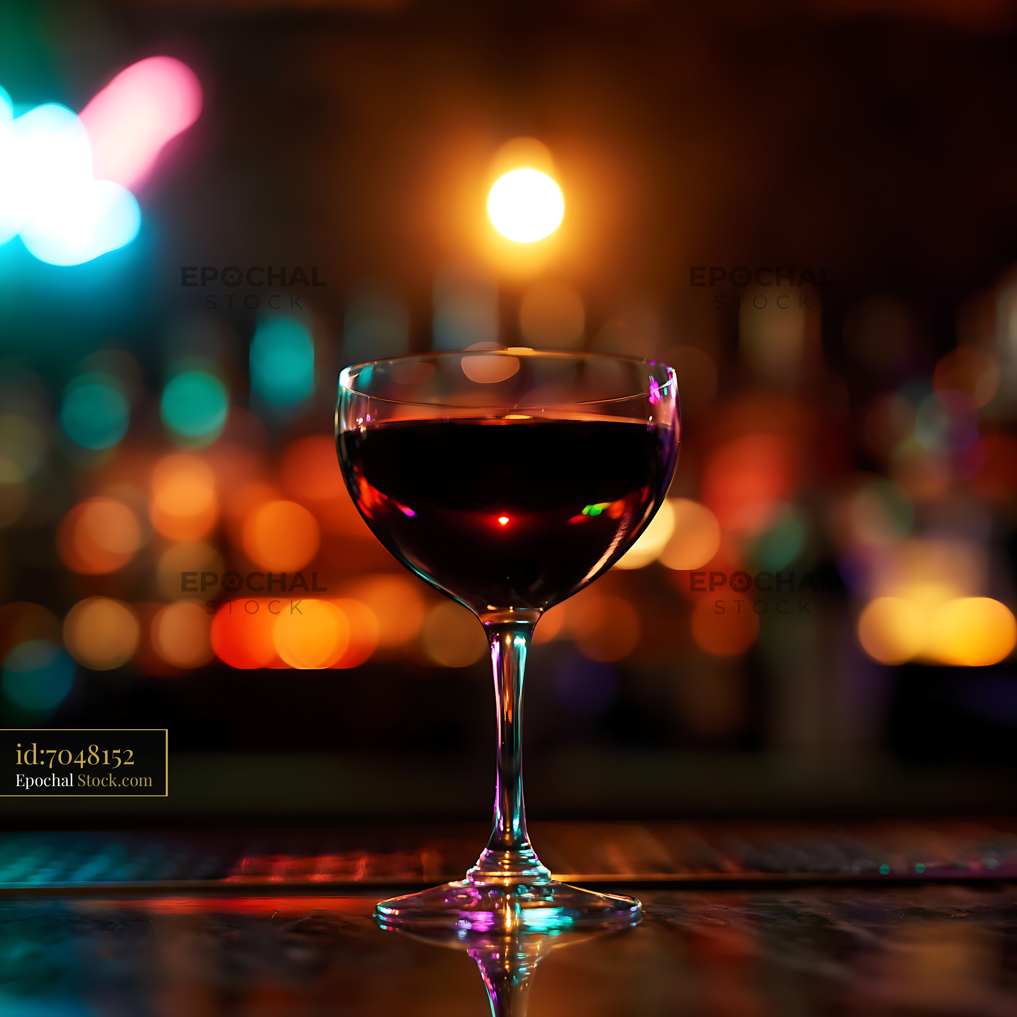 Bushwick Cocktail Against Vibrant City Lights - stock photo