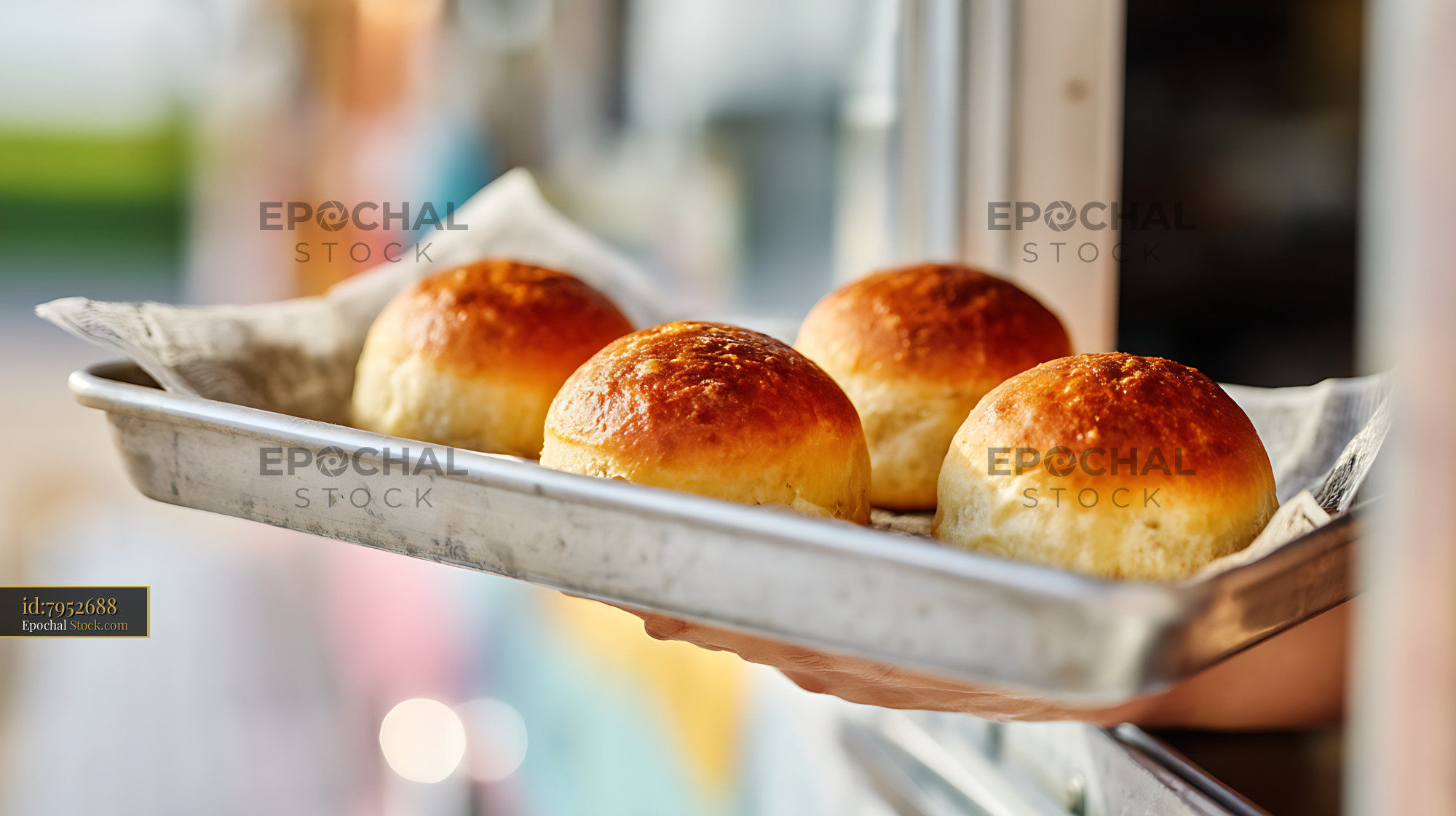 Golden Dinner Rolls Fresh from the Oven - stock photo