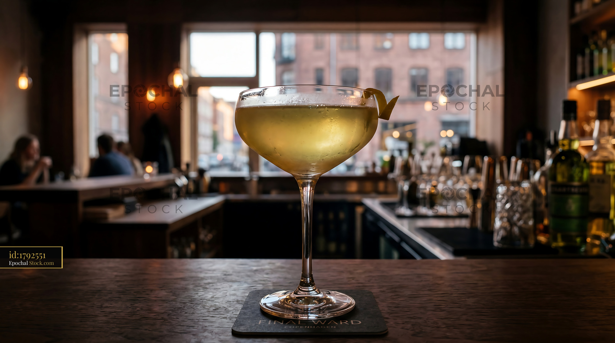 Final Ward Cocktail at Upscale Urban Bar - stock photo