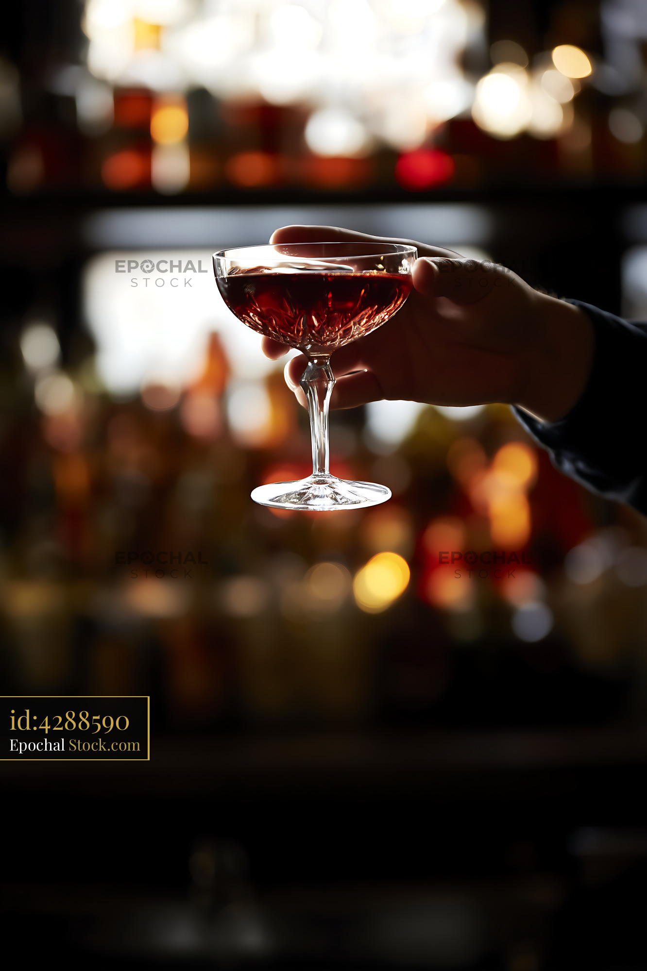 Classic Bushwick Cocktail in Coupe Glass - stock photo