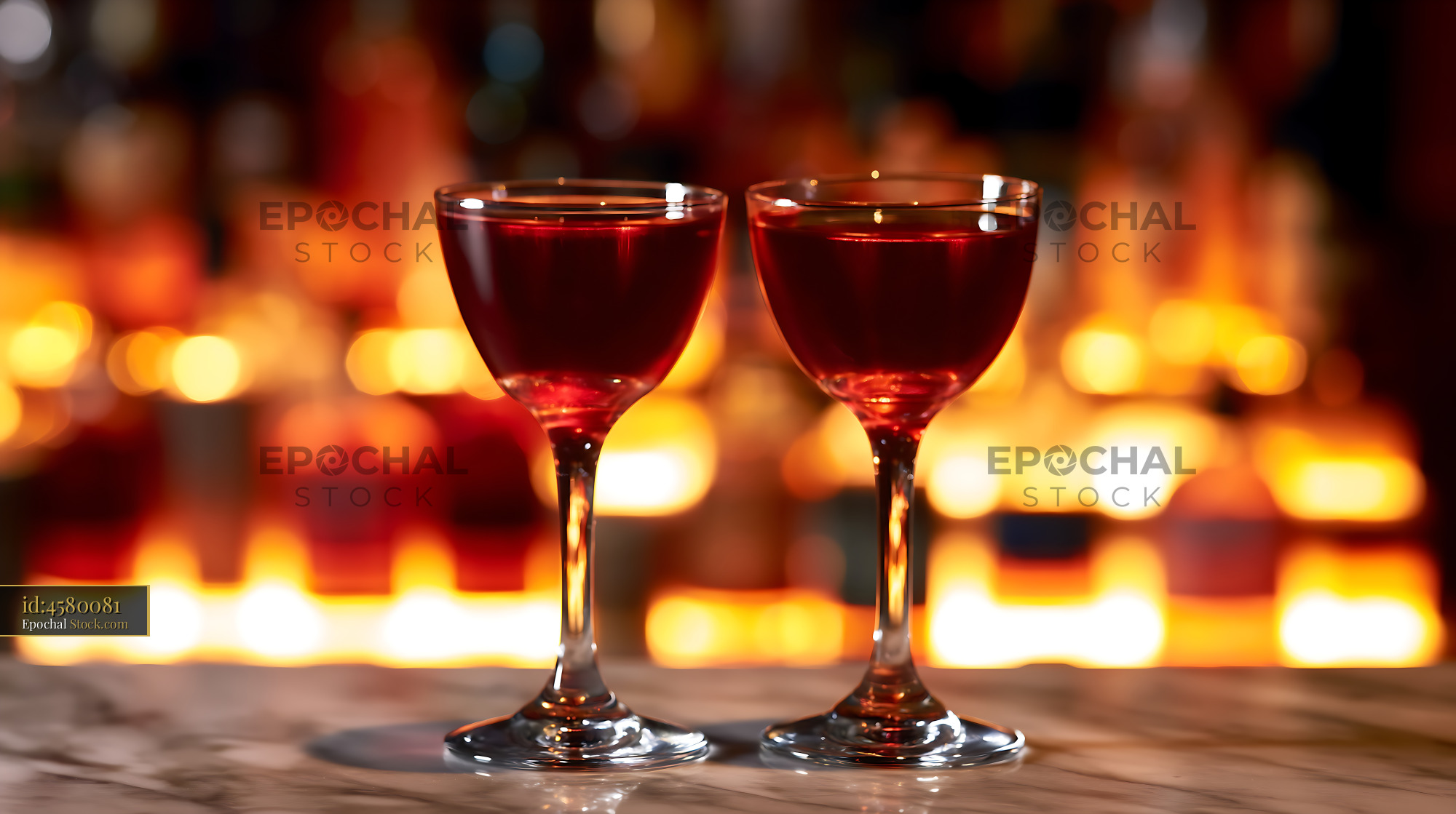 Bushwick Cocktail Pair by Candlelight - stock photo
