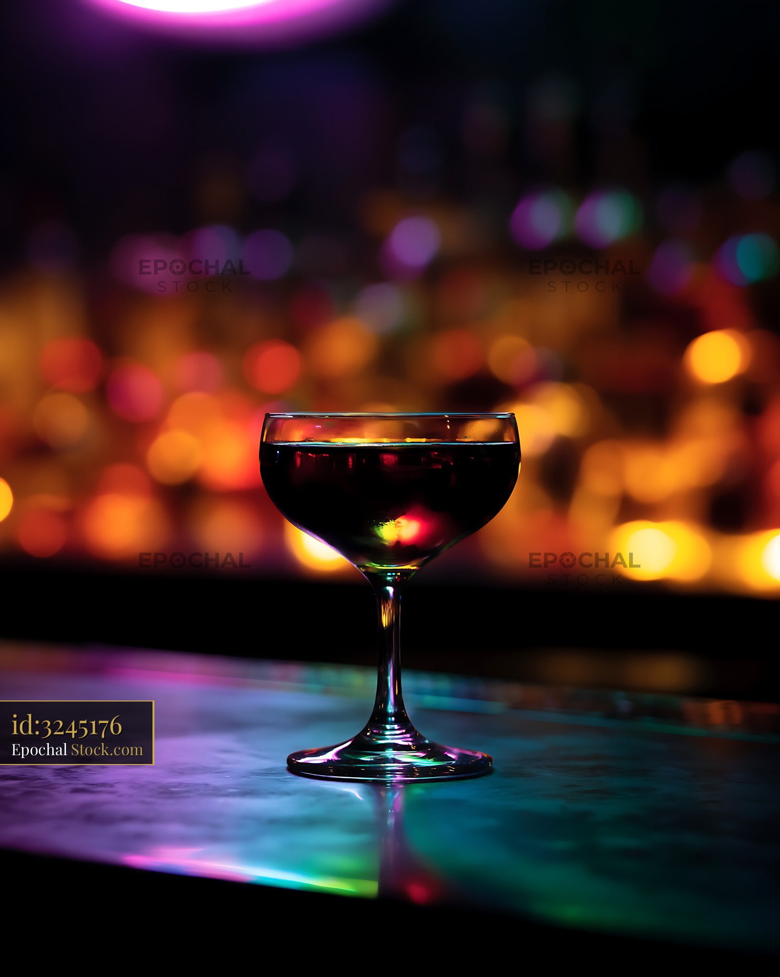 Bushwick Cocktail in Neon Nightlife Bar - stock photo