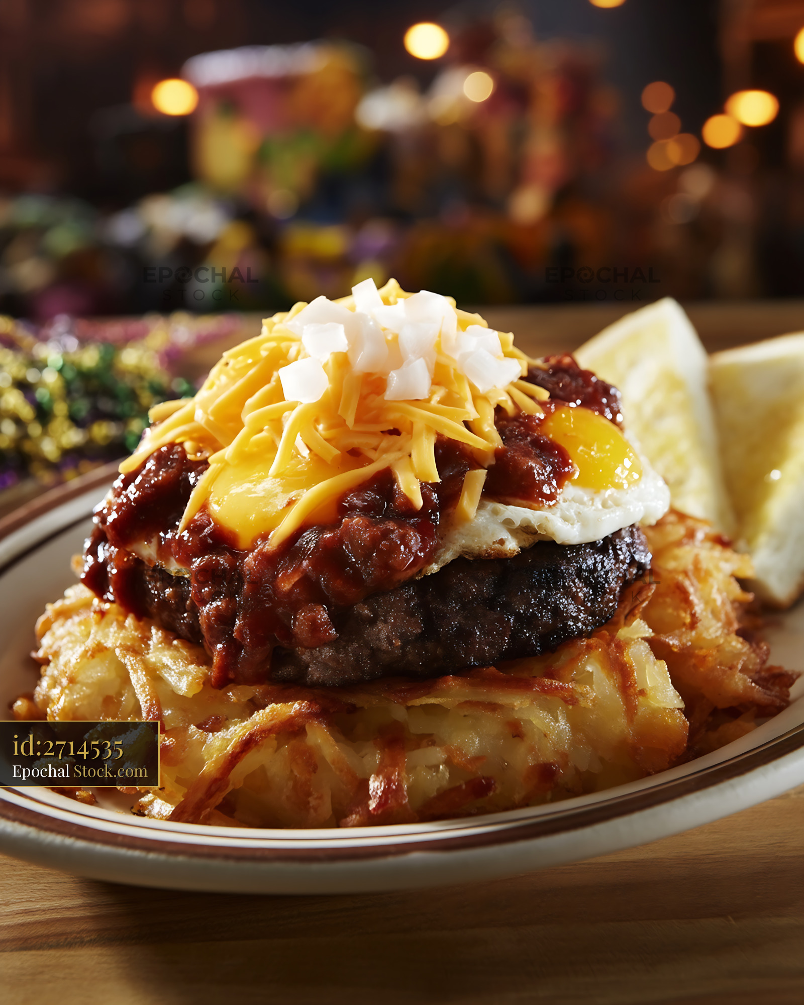 St. Louis Slinger with Hash Browns and Egg - stock photo