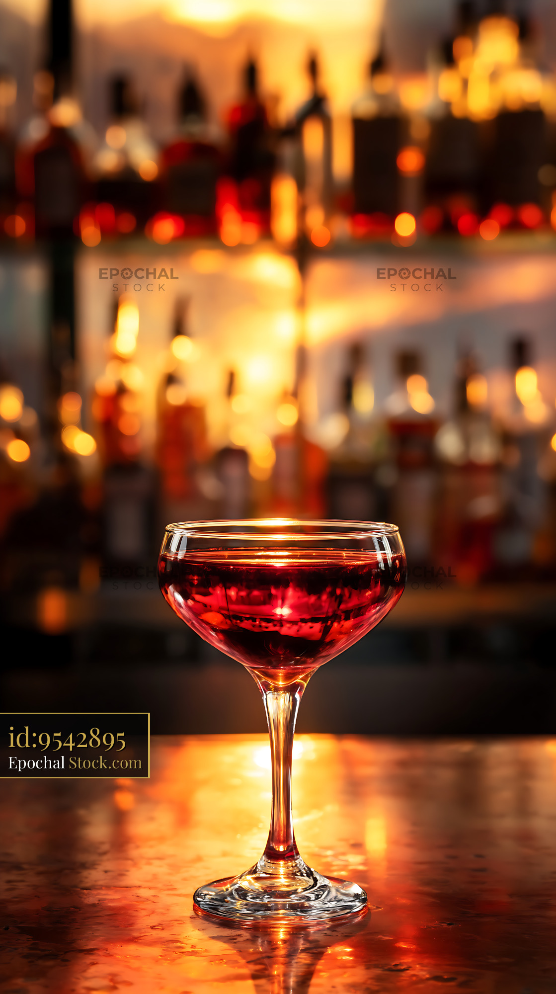 Bushwick Cocktail at Candlelit Bar Table - stock photo