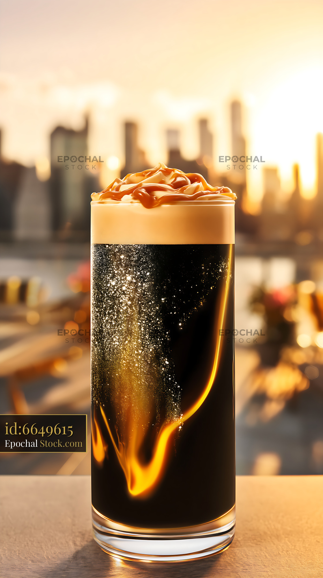 Nitro Caramel Coffee - Urban Luxury Beverage - stock photo