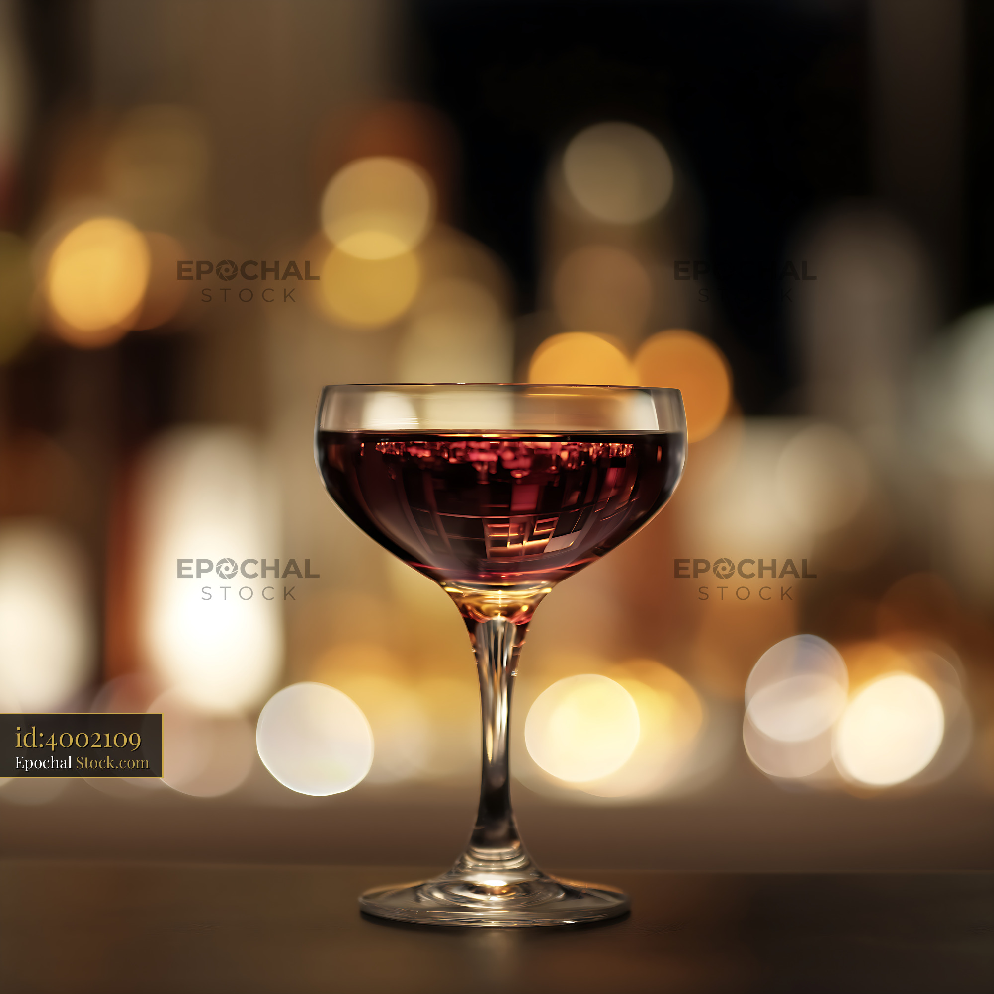 Bushwick Cocktail with Bokeh Bar Lights - stock photo