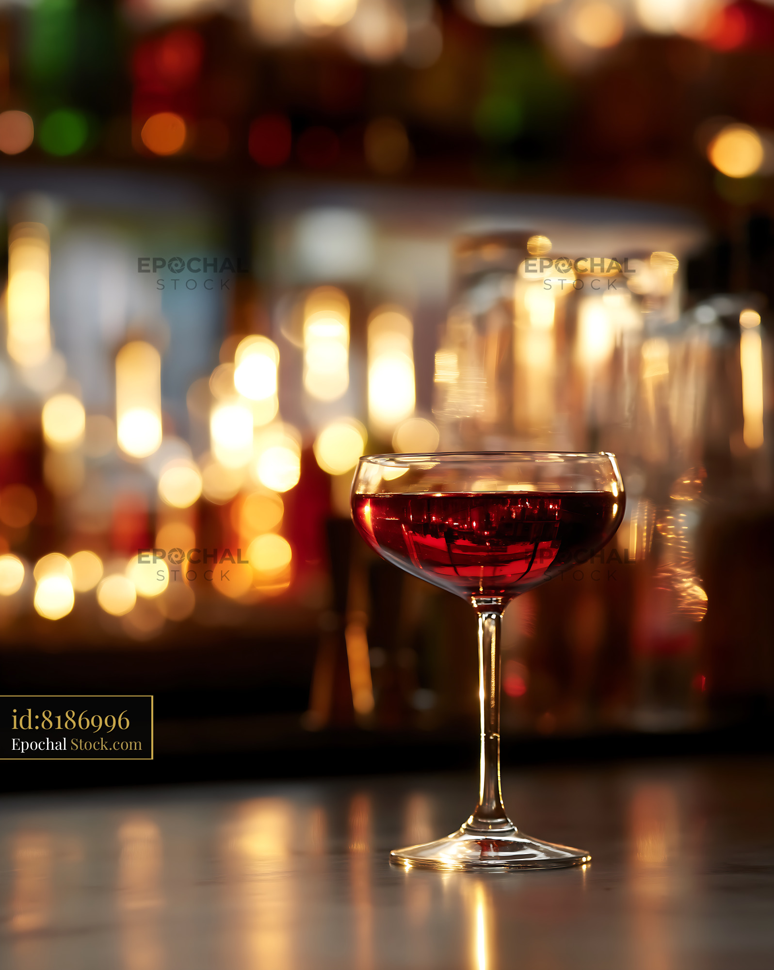 Bushwick Cocktail in Candlelit Bar - stock photo